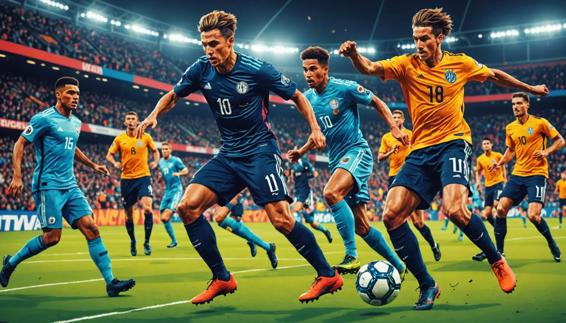 Illustration showing a soccer player nutmegging an opponent, with caption concept for what does nutmeg mean in soccer