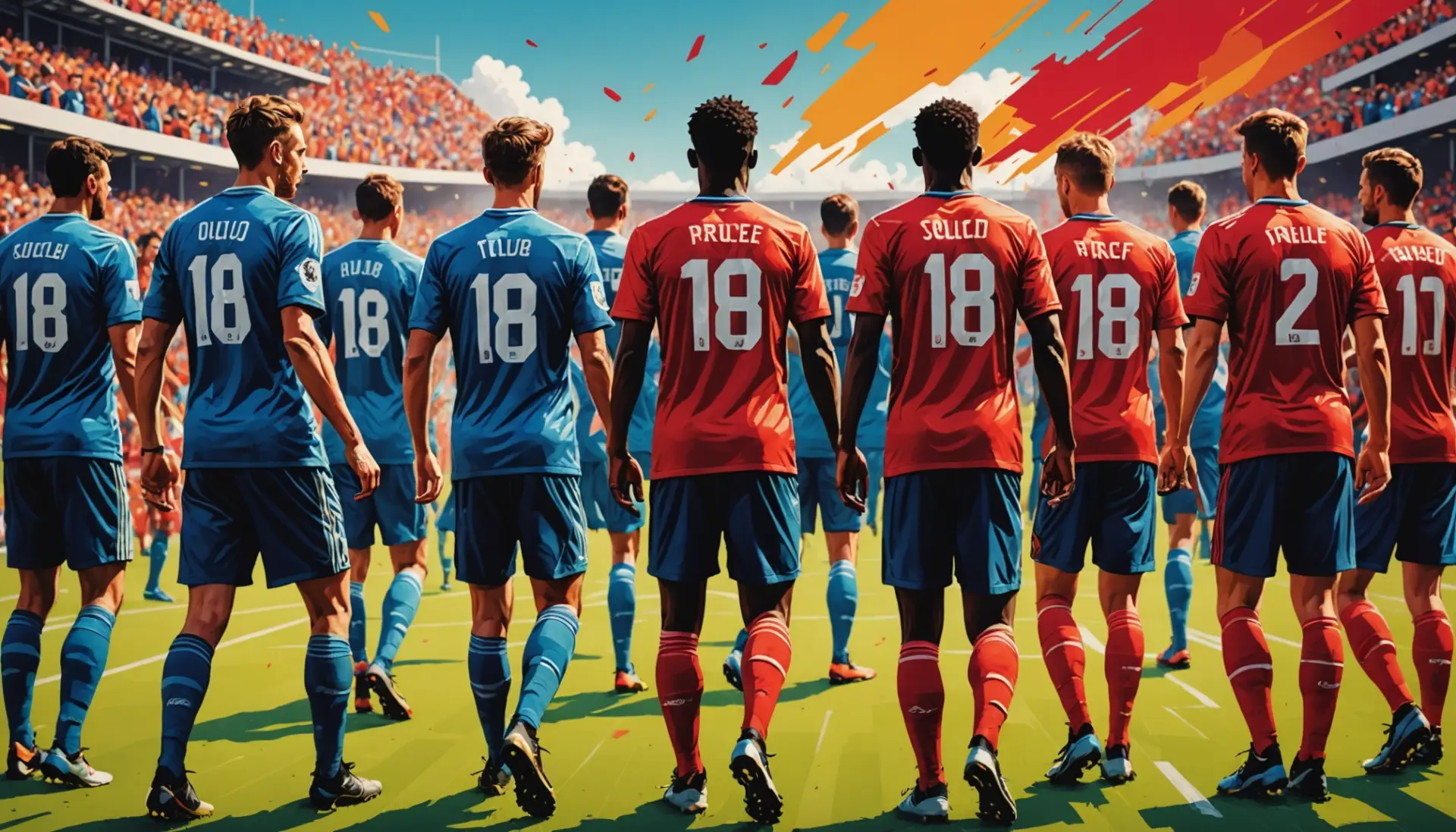 Illustration showing a soccer team down to 10 players on the field, representing what does down to 10 players mean in soccer