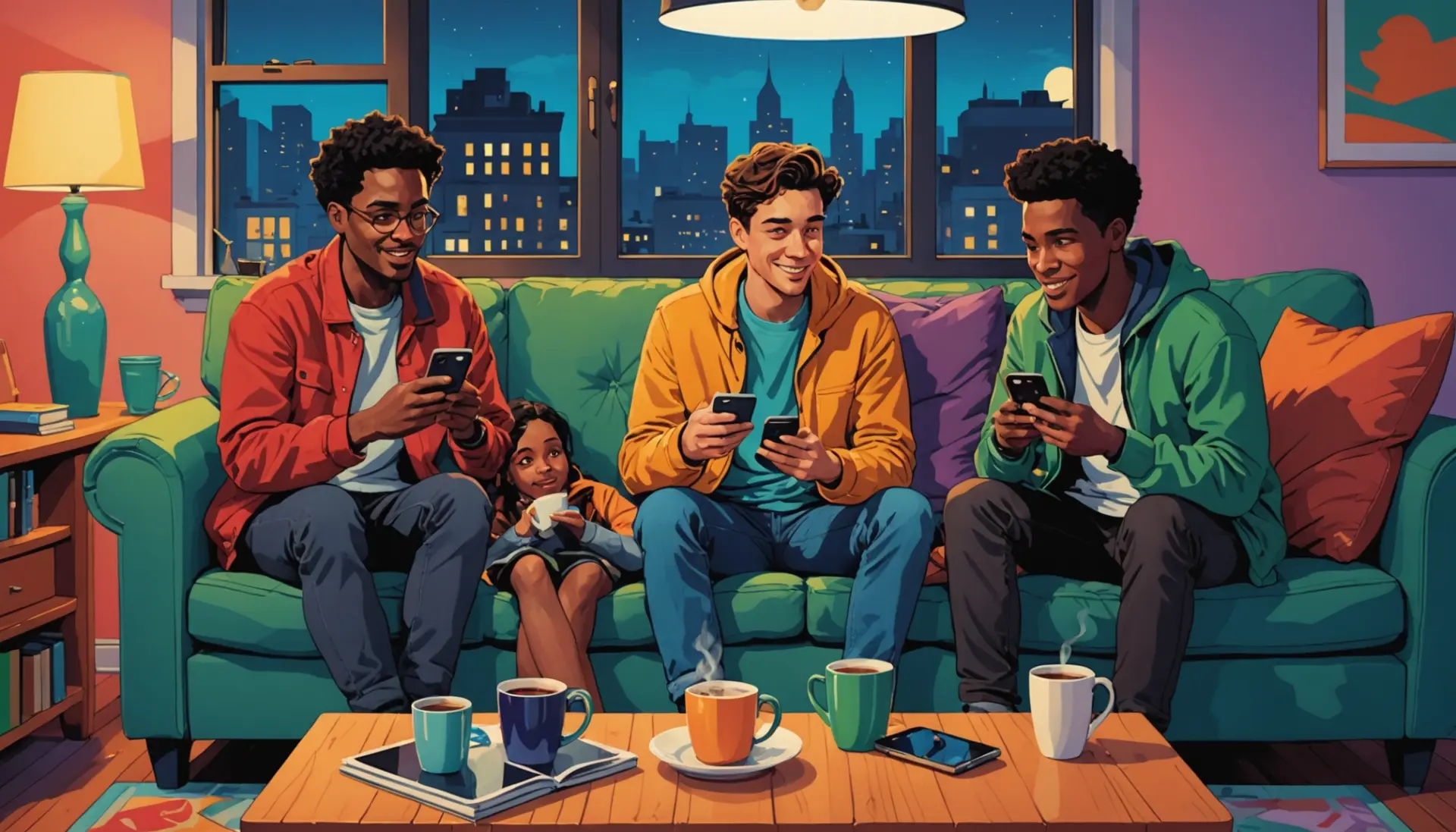 Editorial illustration of people discussing the jackhammer position urban dictionary