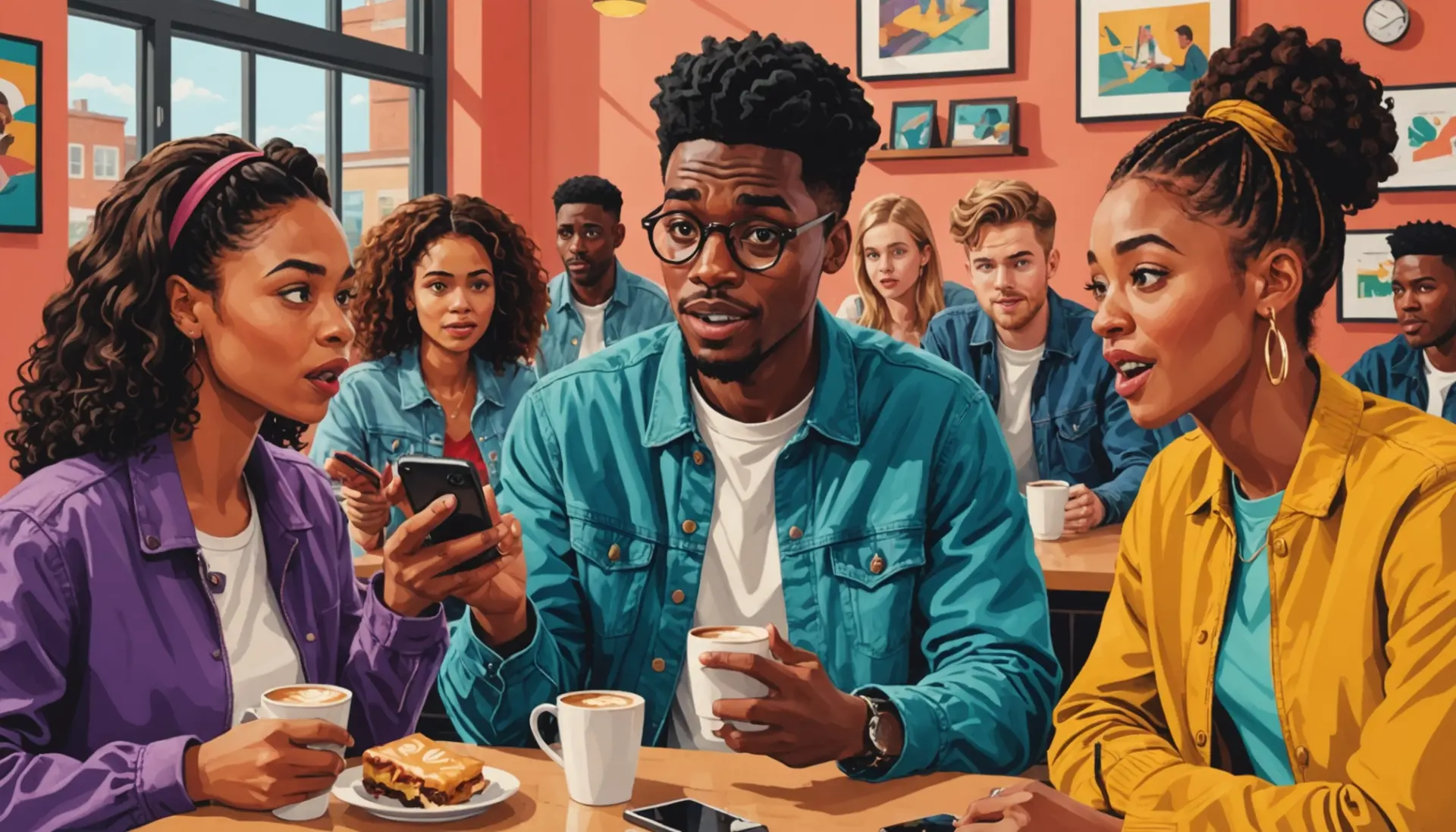 Editorial illustration about coon meaning slang showing a tense conversation