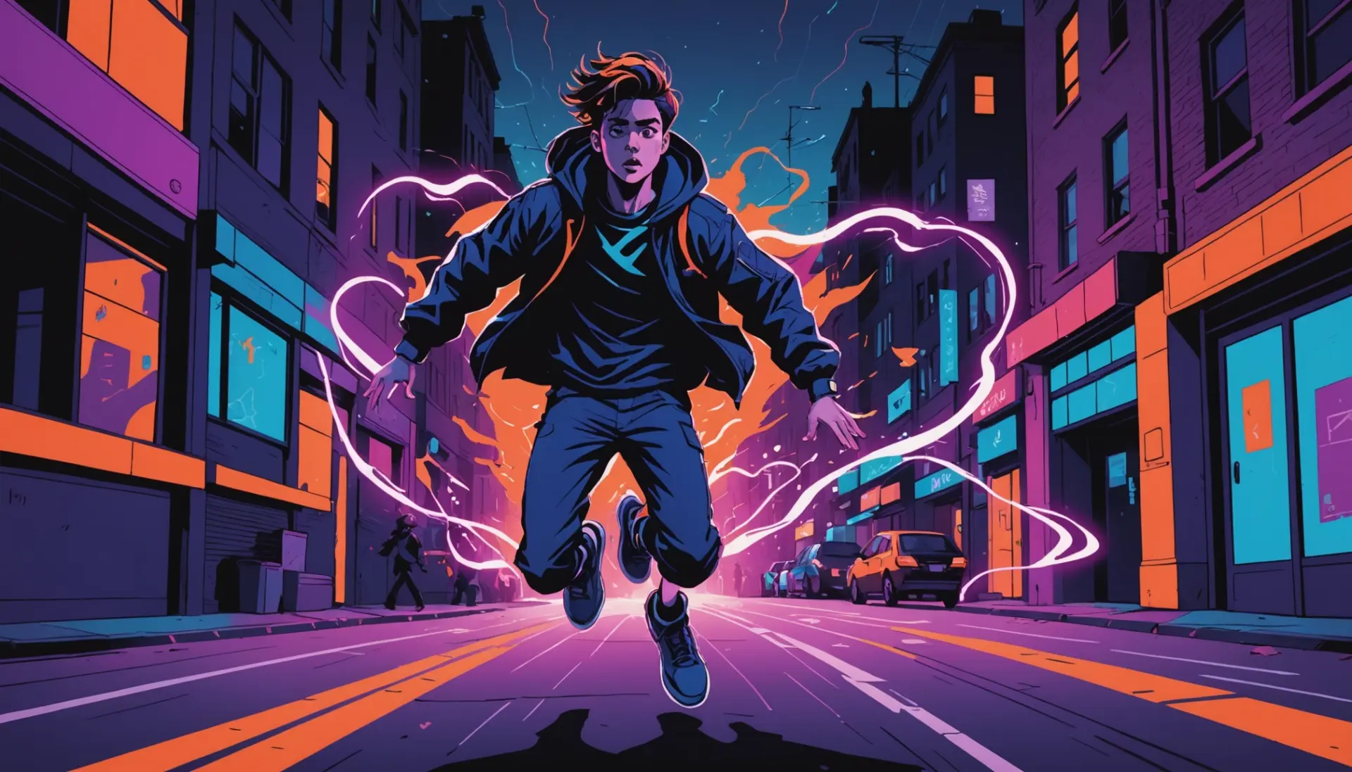Editorial illustration showing a person being spooked at night, representing what does spook mean