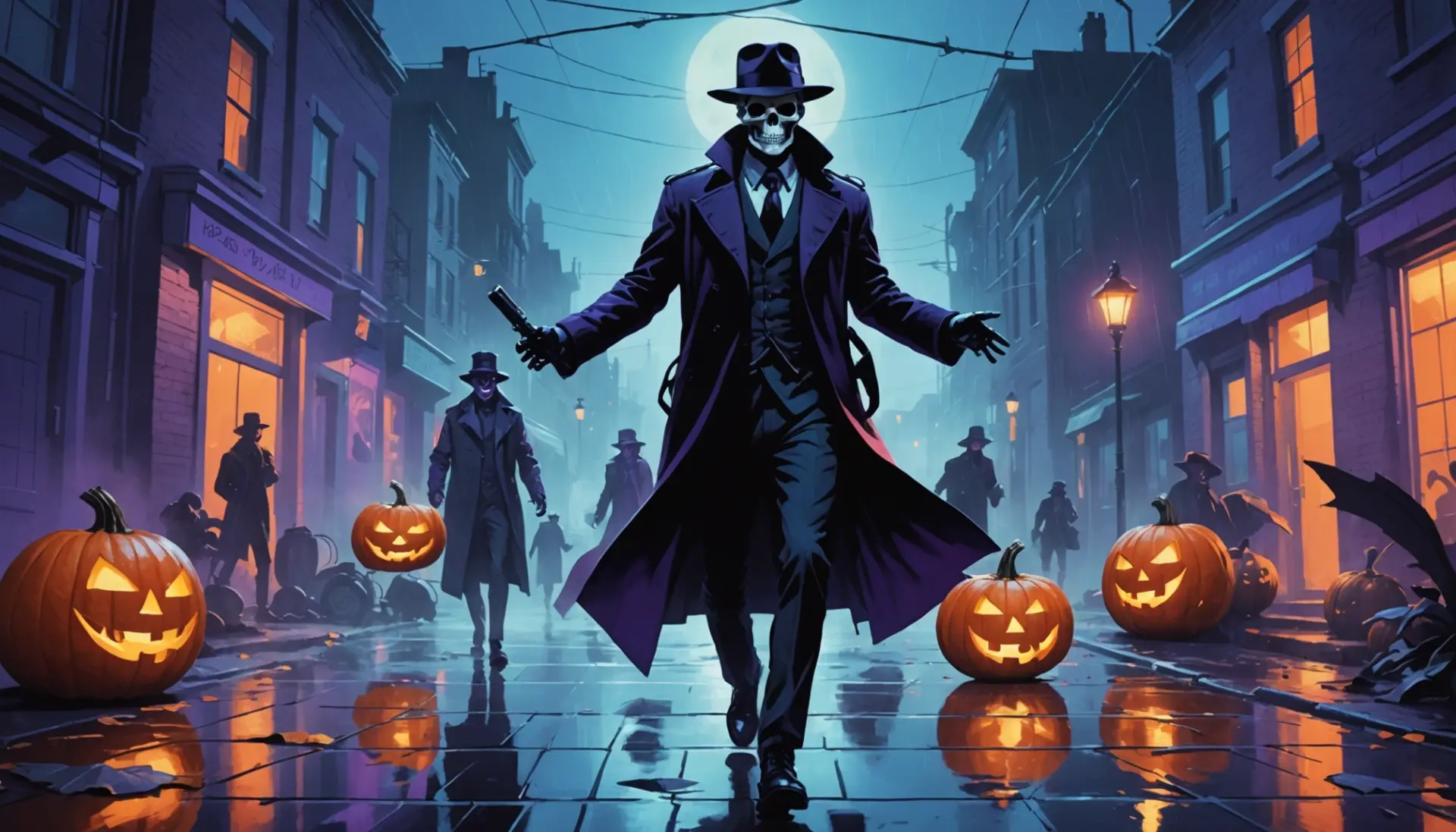 Editorial illustration concept representing spook slang meaning with spooky and spy imagery
