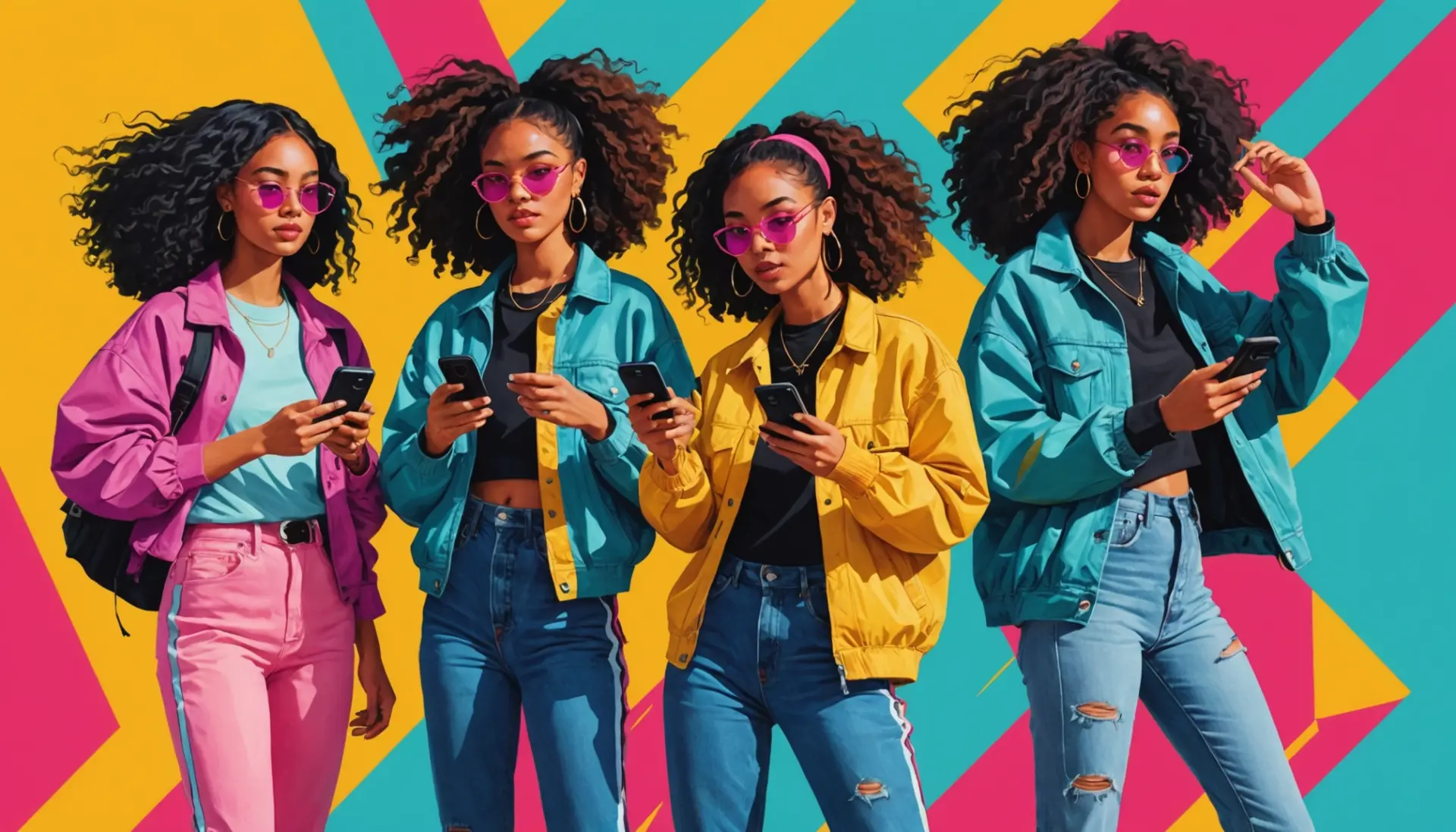 Editorial illustration showing users engaging on TikTok with speech bubbles saying HMU, what does hmu mean on tiktok
