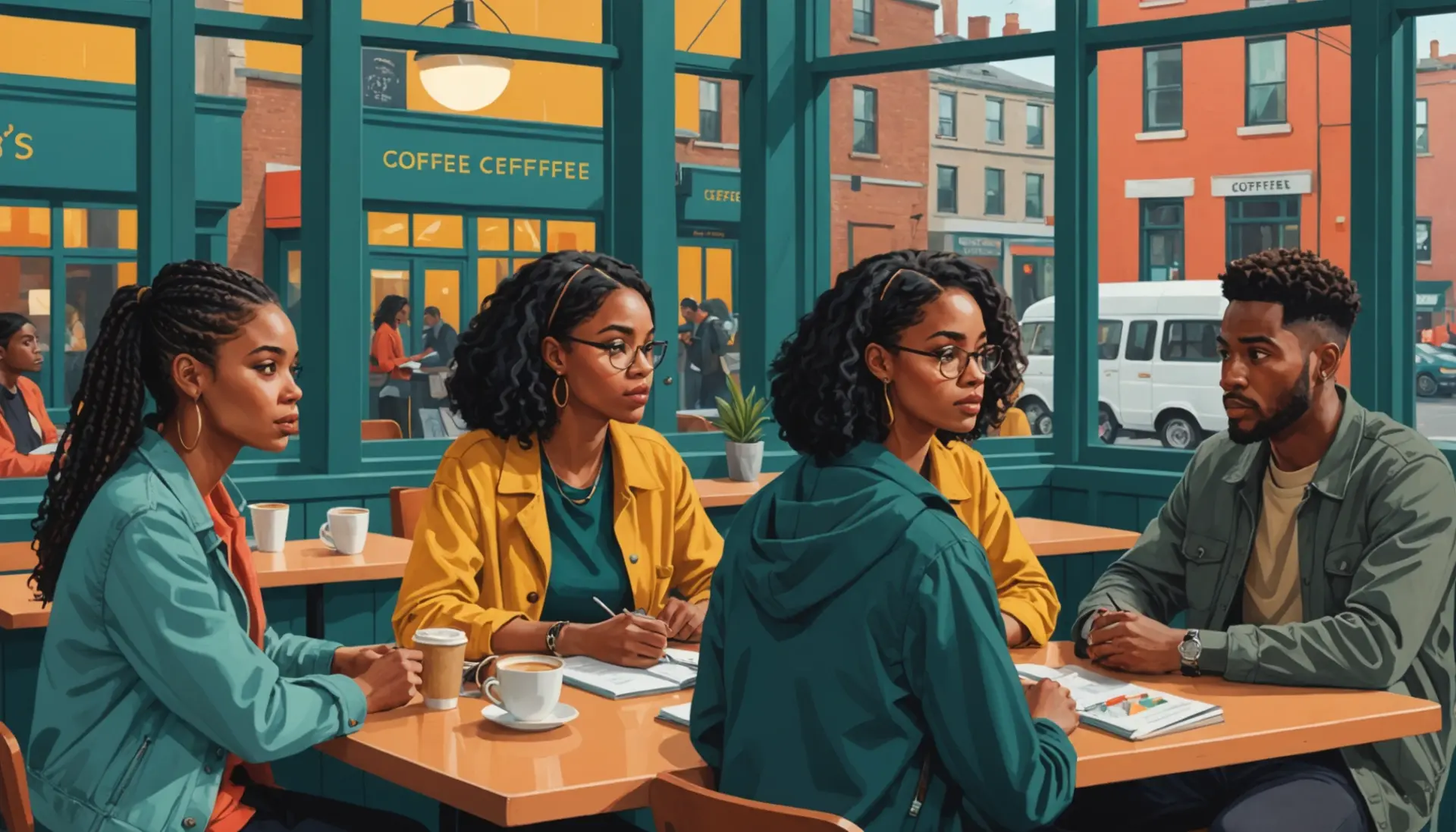 Editorial illustration showing discussion about what does spook mean racial term
