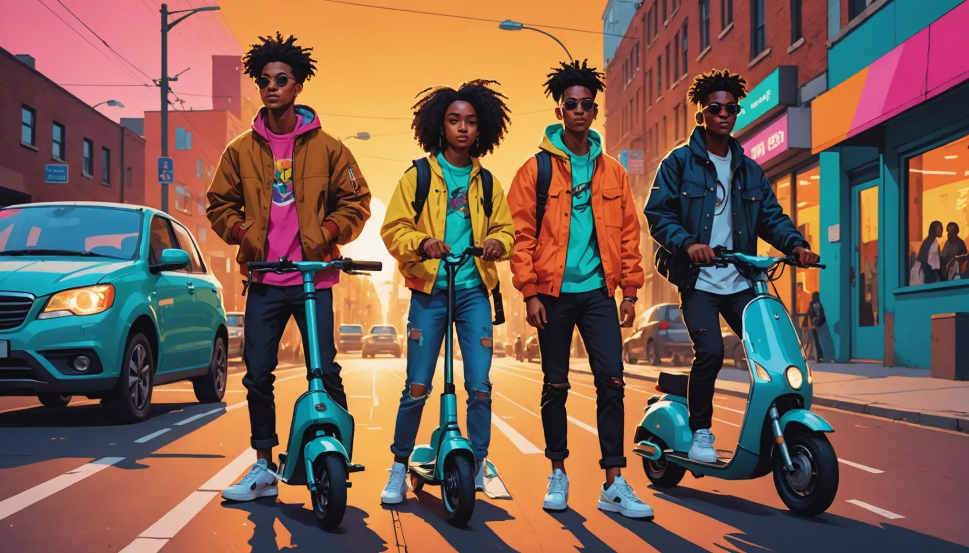 Editorial illustration showing people embodying 'tmc meaning slang' main character energy