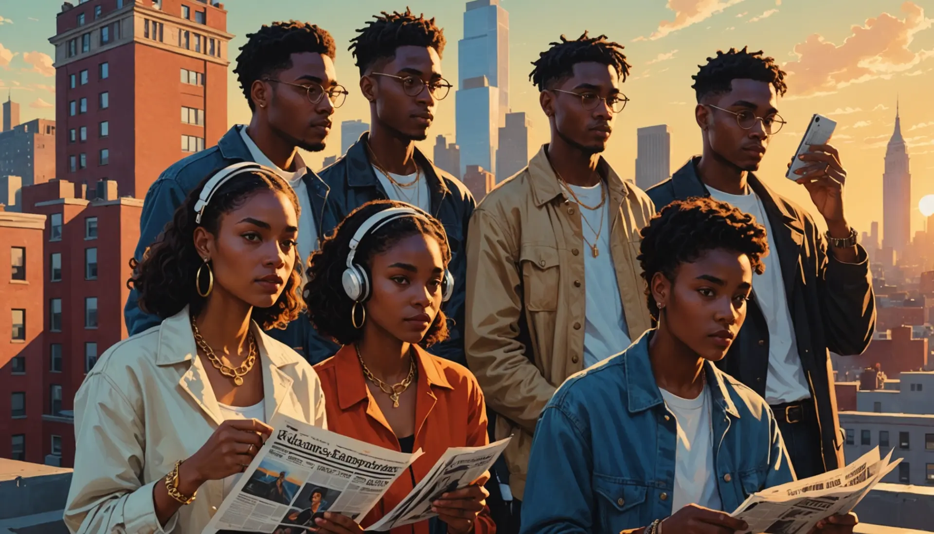 Editorial illustration showing urban youth and a Figaro chain, what does figaro mean