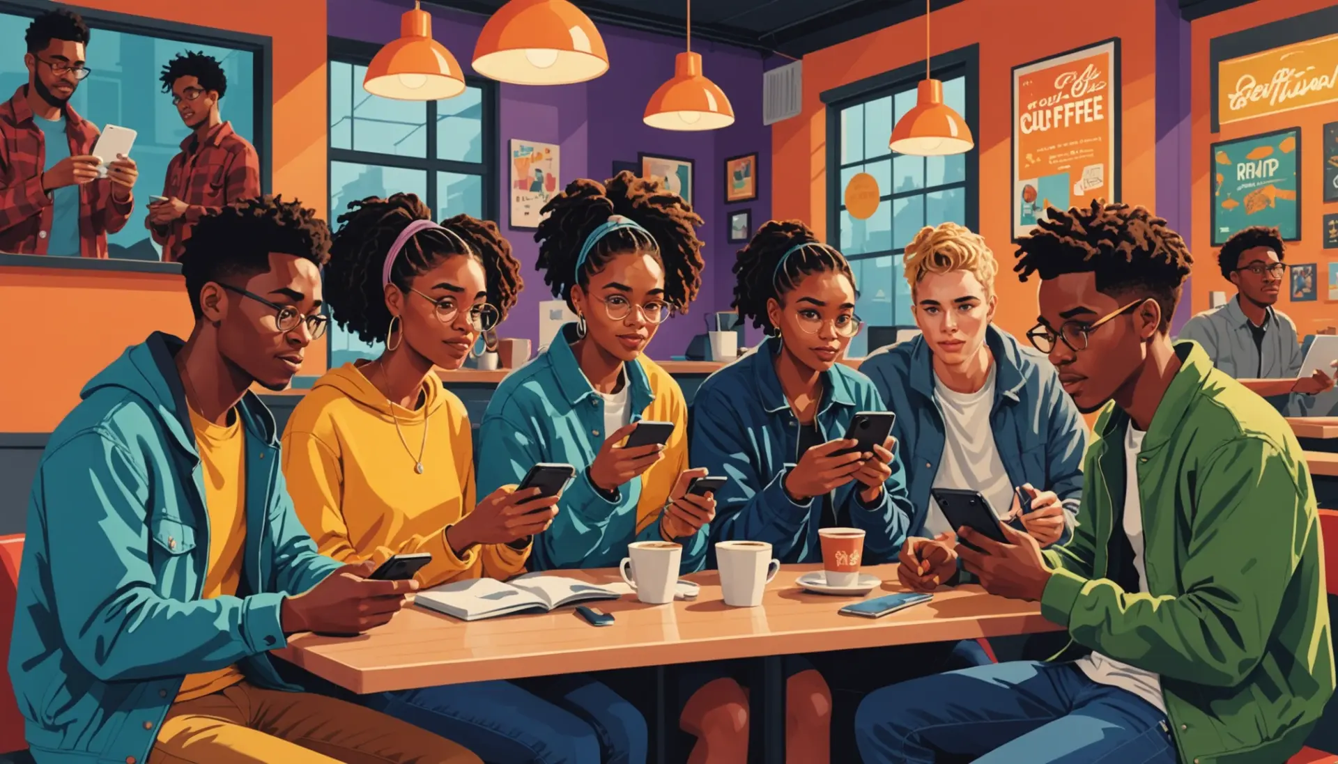 Editorial illustration showing people summarizing texts with the phrase what does tldr mean visually implied
