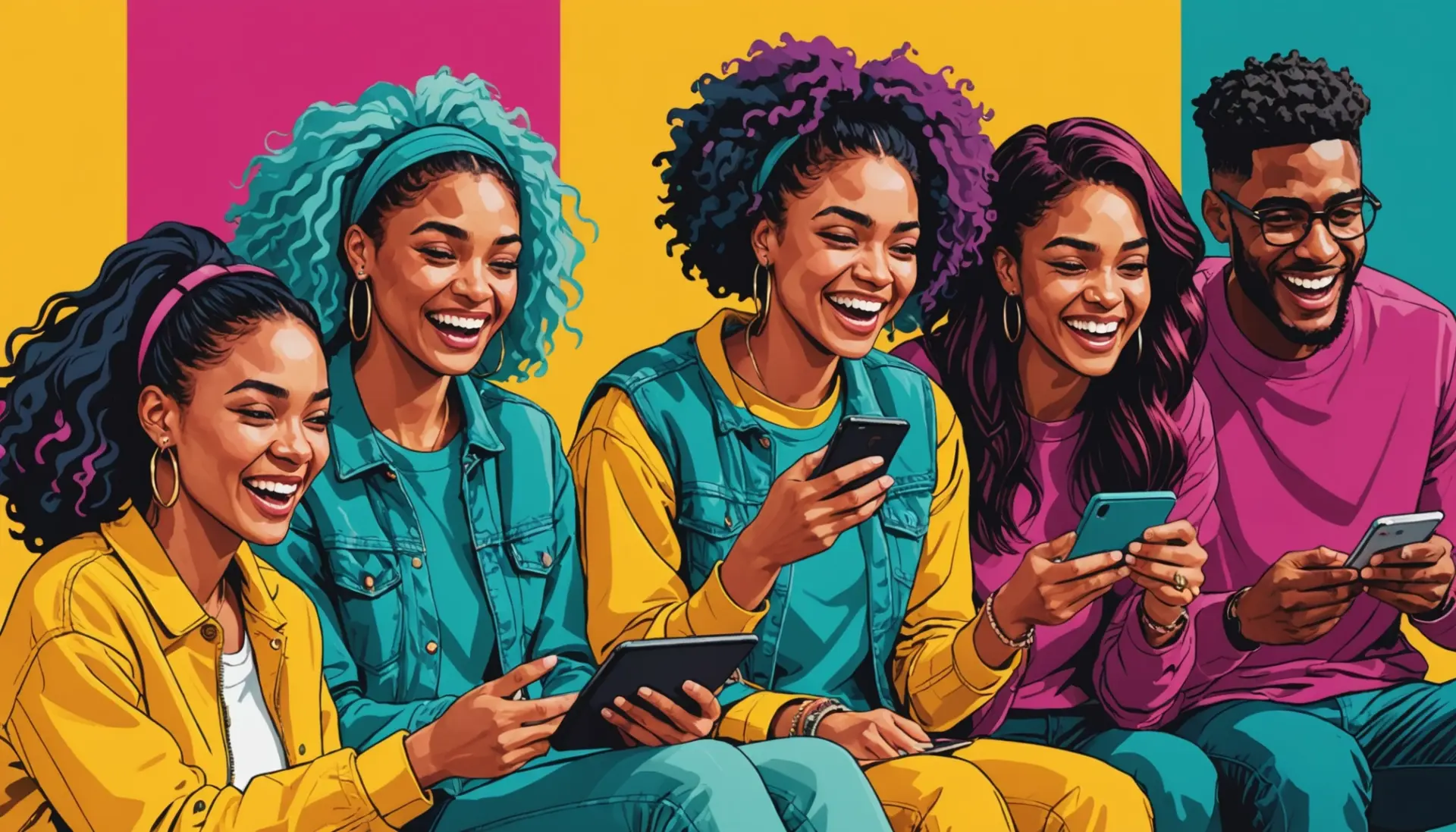 Editorial illustration of people reacting to the phrase pooner urban dictionary
