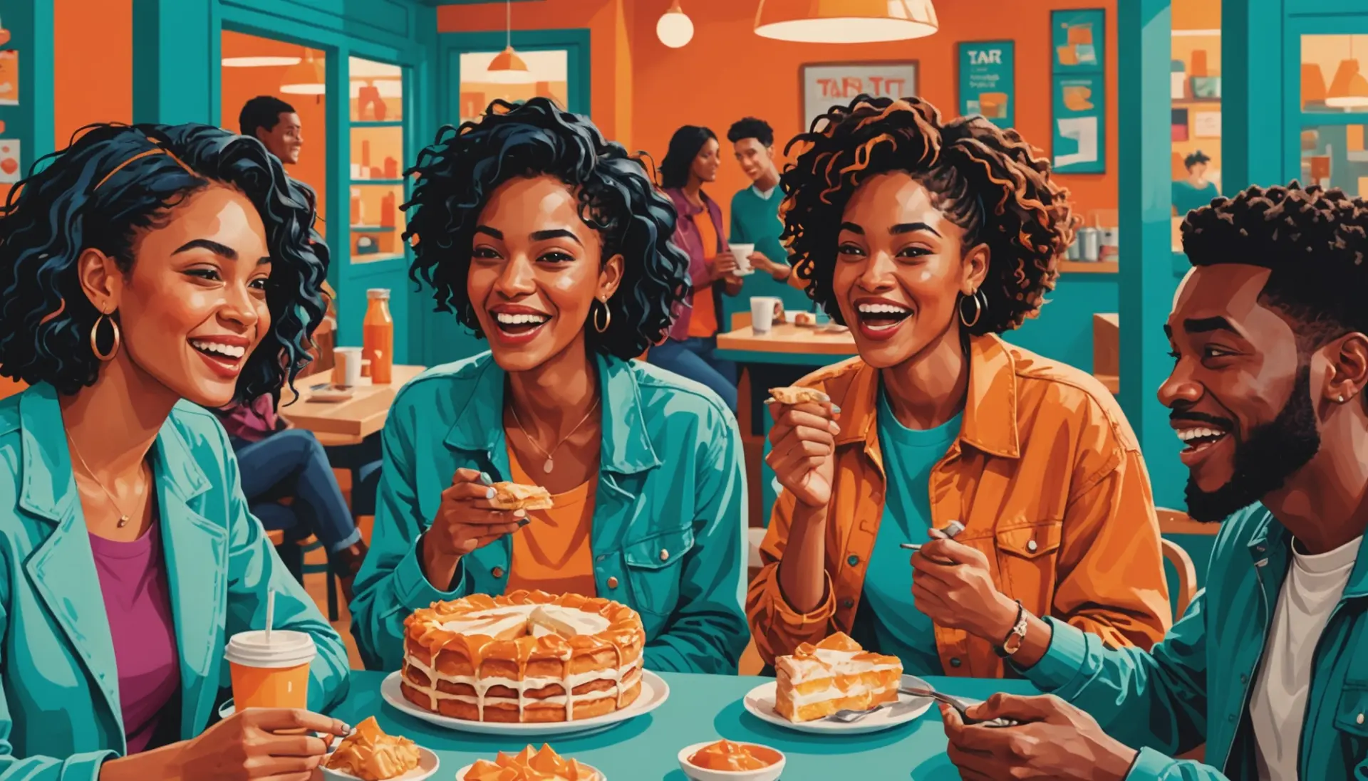 Editorial illustration showing people reacting to the phrase tart slang meaning