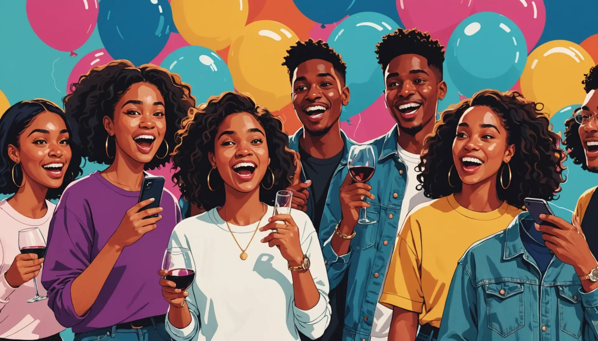 Editorial illustration showing people reacting to the phrase swine meaning slang