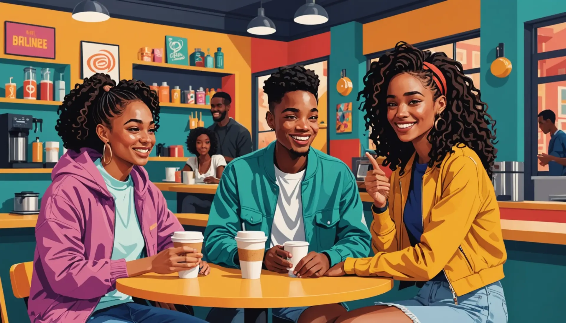 Editorial illustration showing diverse people and a speech bubble that hints at the phrase pleb meaning slang