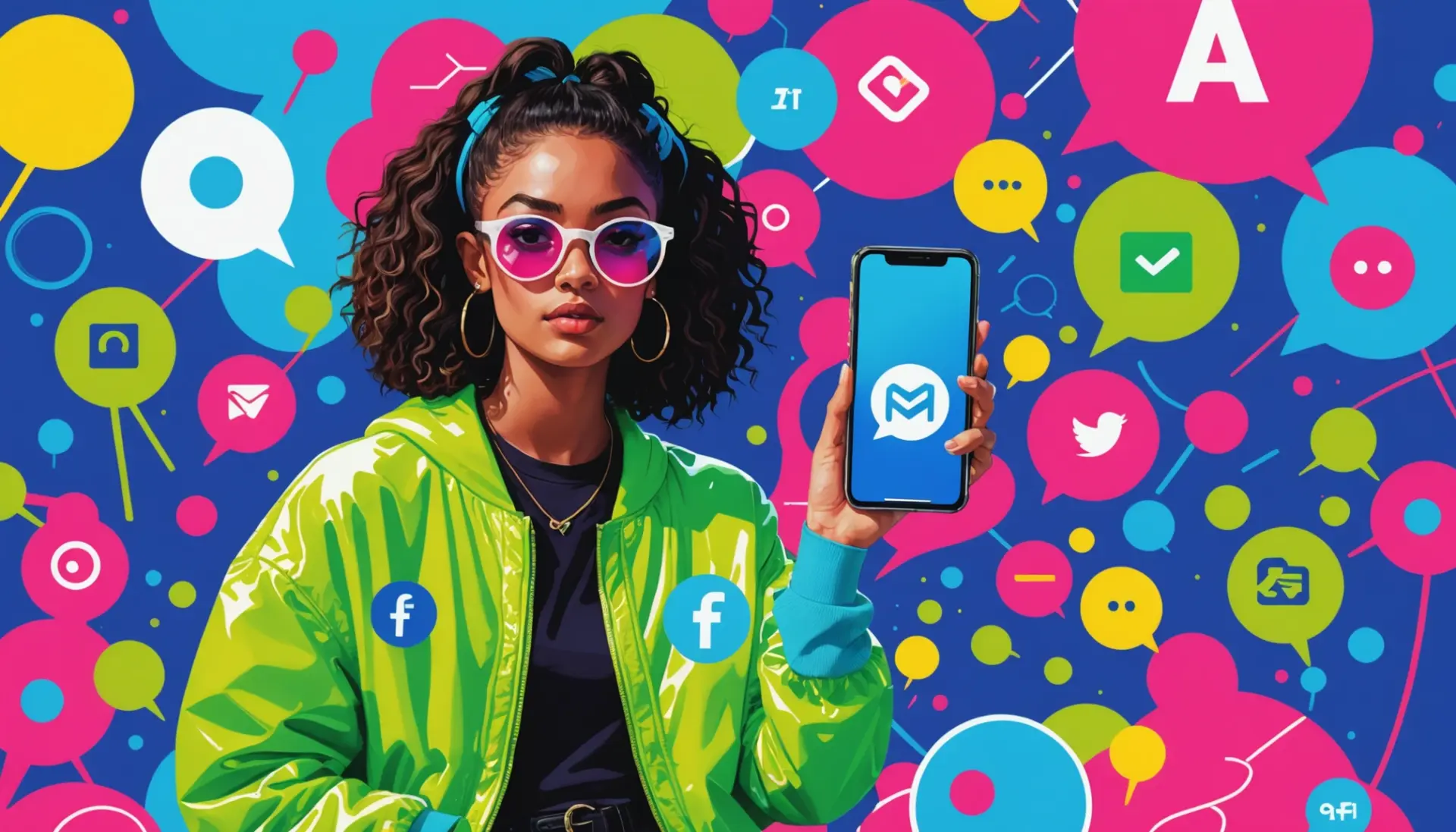 Editorial illustration showing influencers and online commenters with the caption vibe of shill definition slang