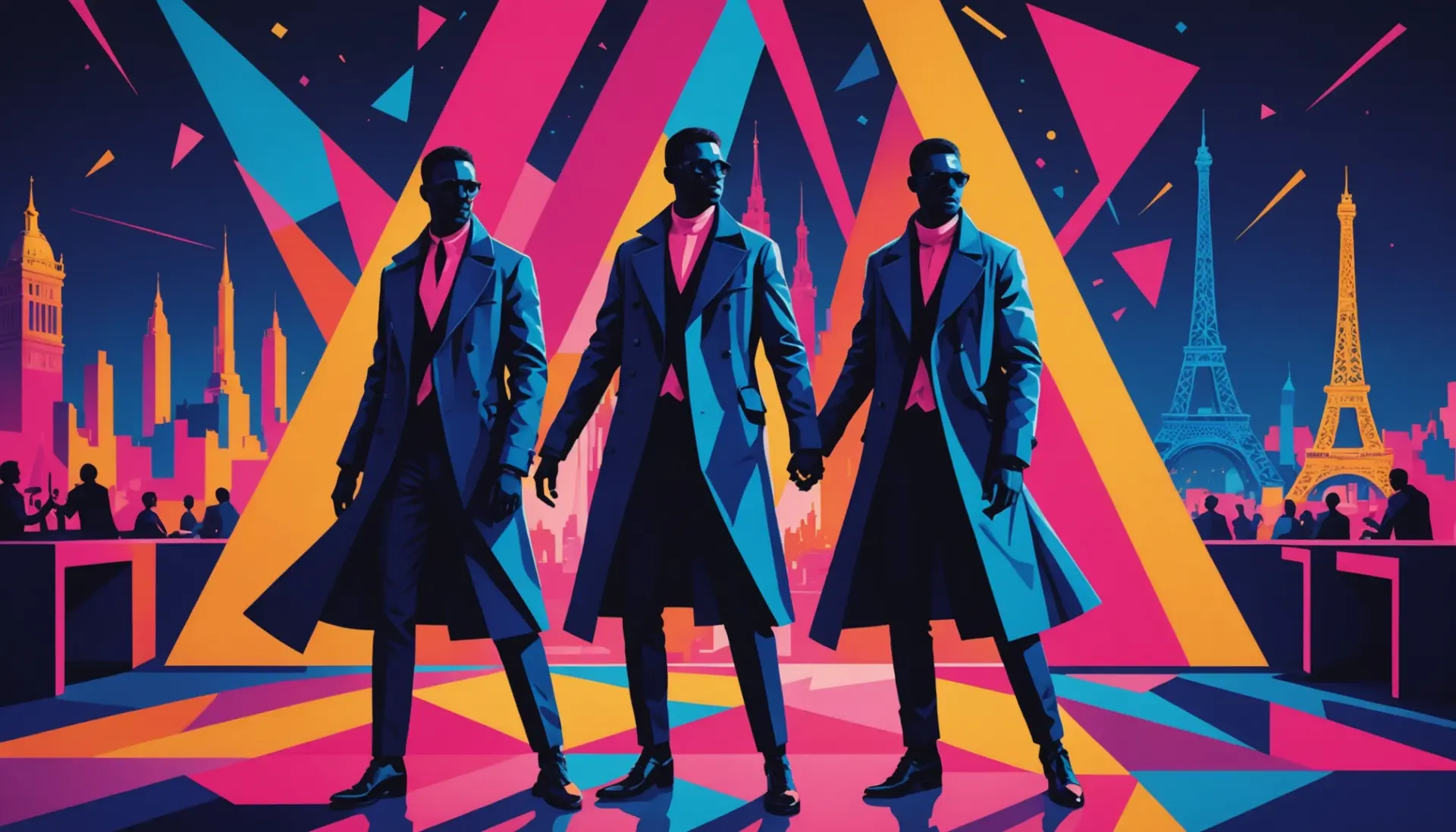 Editorial illustration showing party scene referencing the the eiffel tower urban dictionary phrase