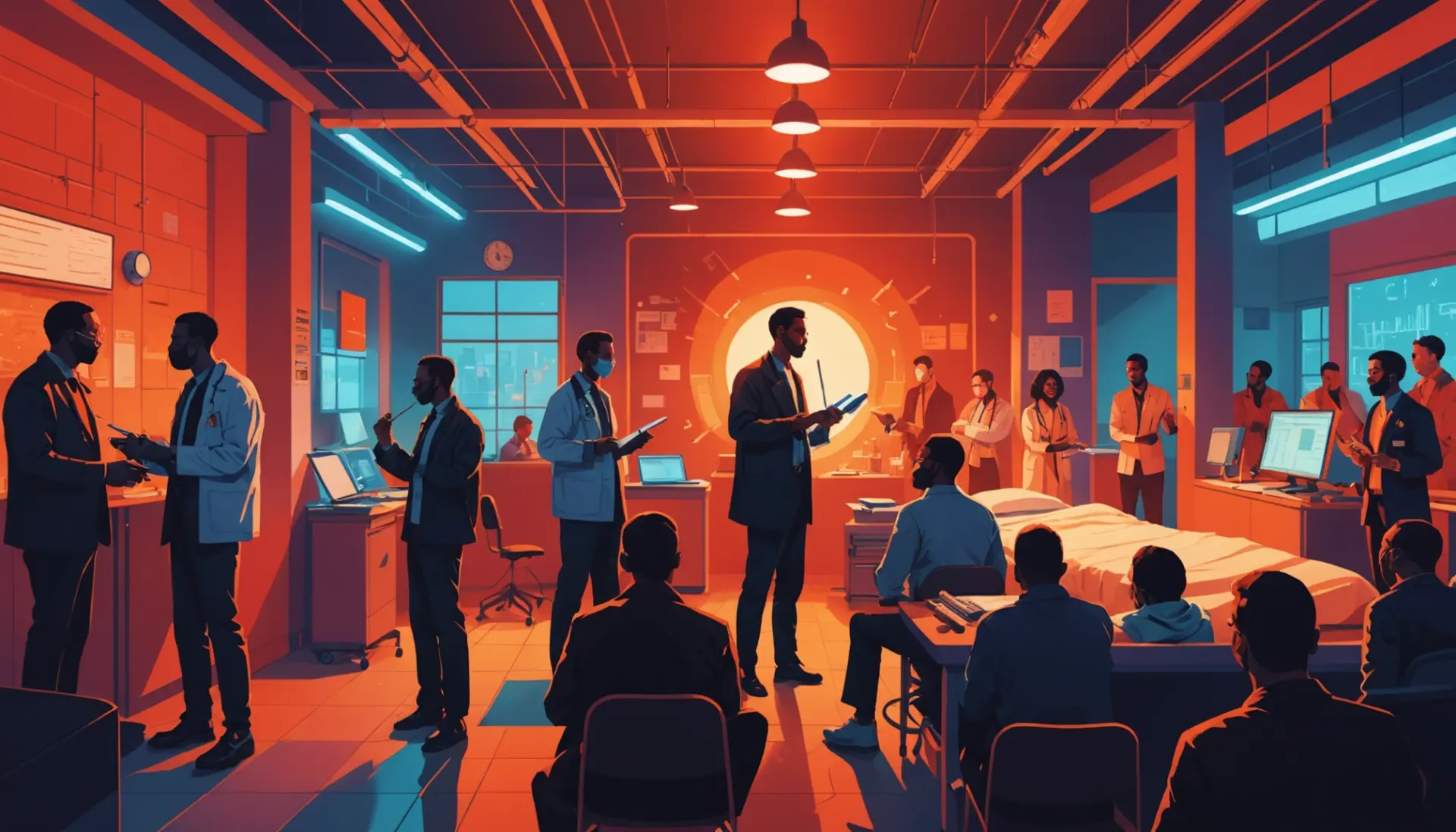Editorial illustration representing the phrase what does febrile mean