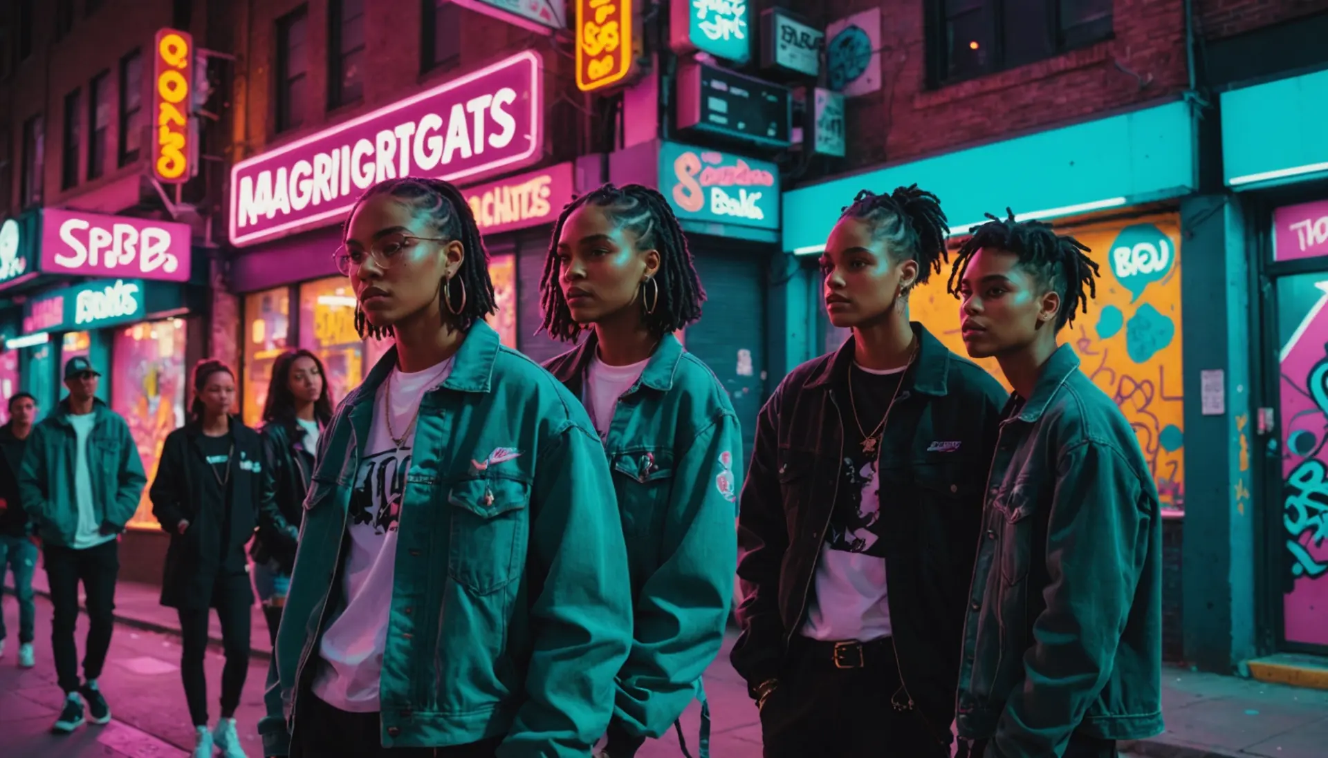 Editorial illustration of urban youth with the phrase blick meaning slang implied