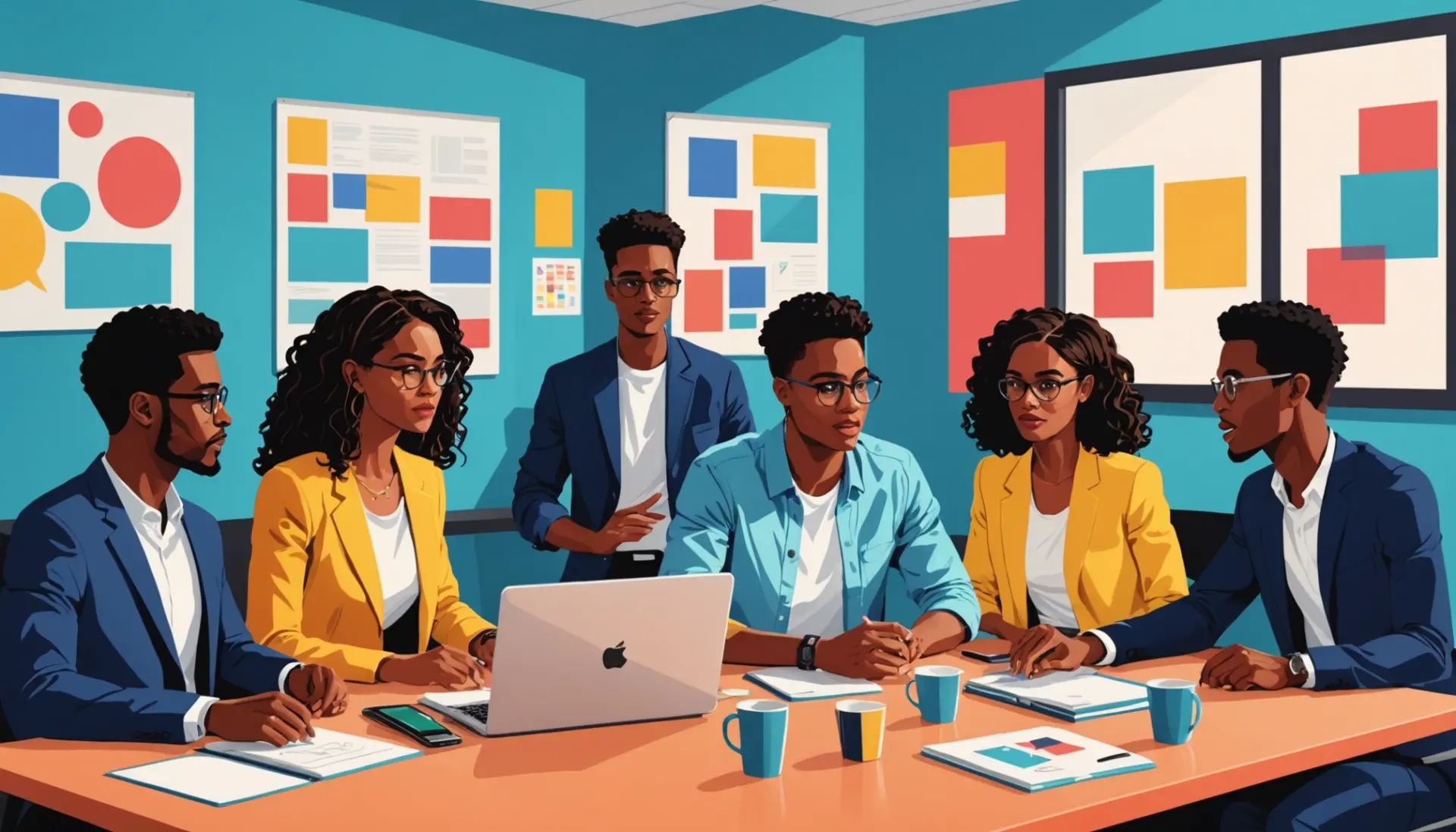 Editorial illustration showing people in a meeting deciding who to appoint, focus on what does appoint mean