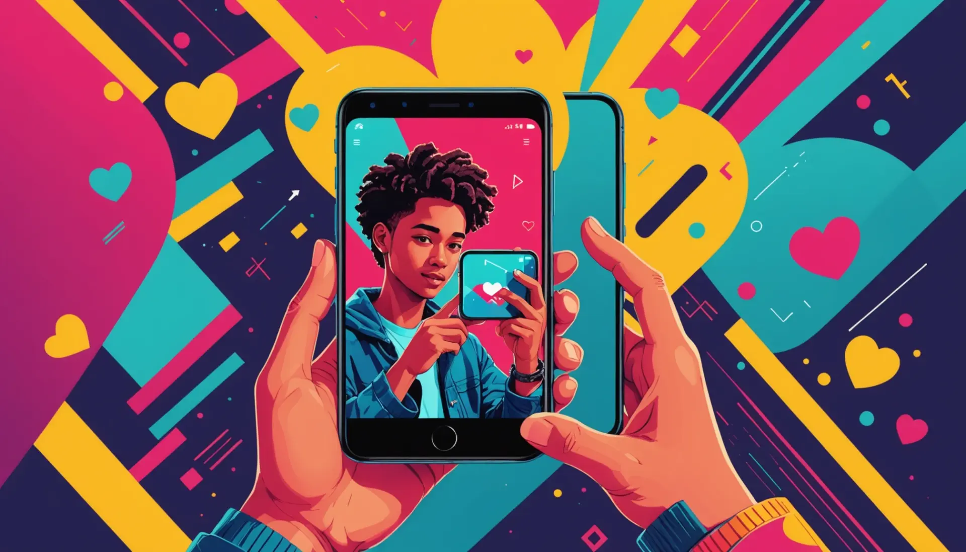 Illustration showing someone tapping save with the words what does saved your video mean on tiktok integrated into the scene