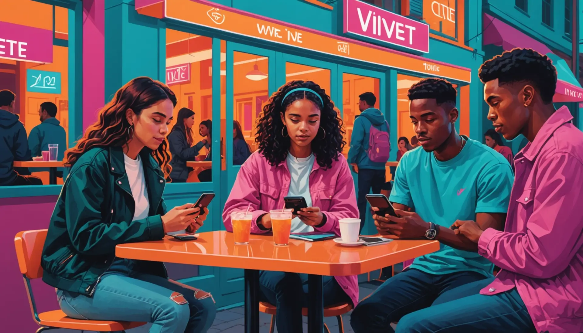 Editorial illustration showing the words 'vivet' and people debating its meaning, focus on what does vivet mean