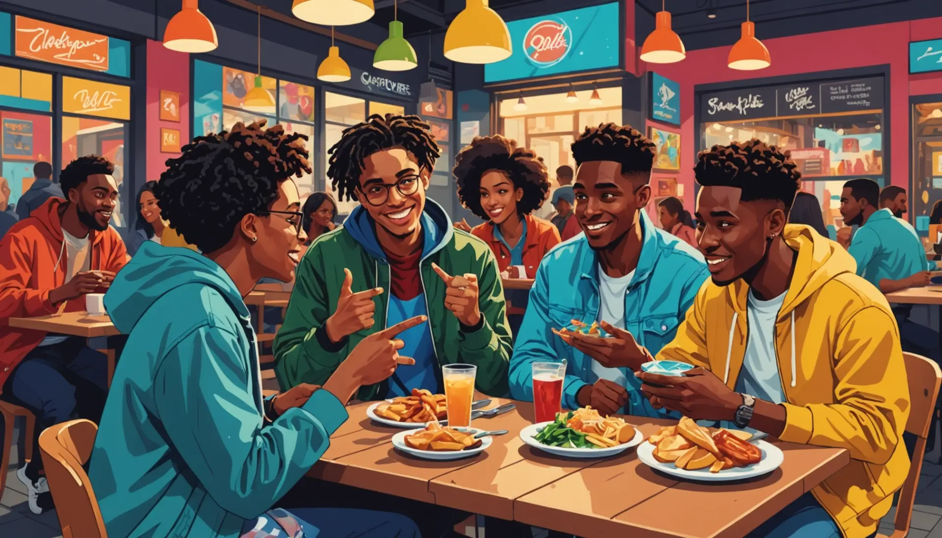 Editorial illustration showing people using the phrase what does primo mean in speech bubbles