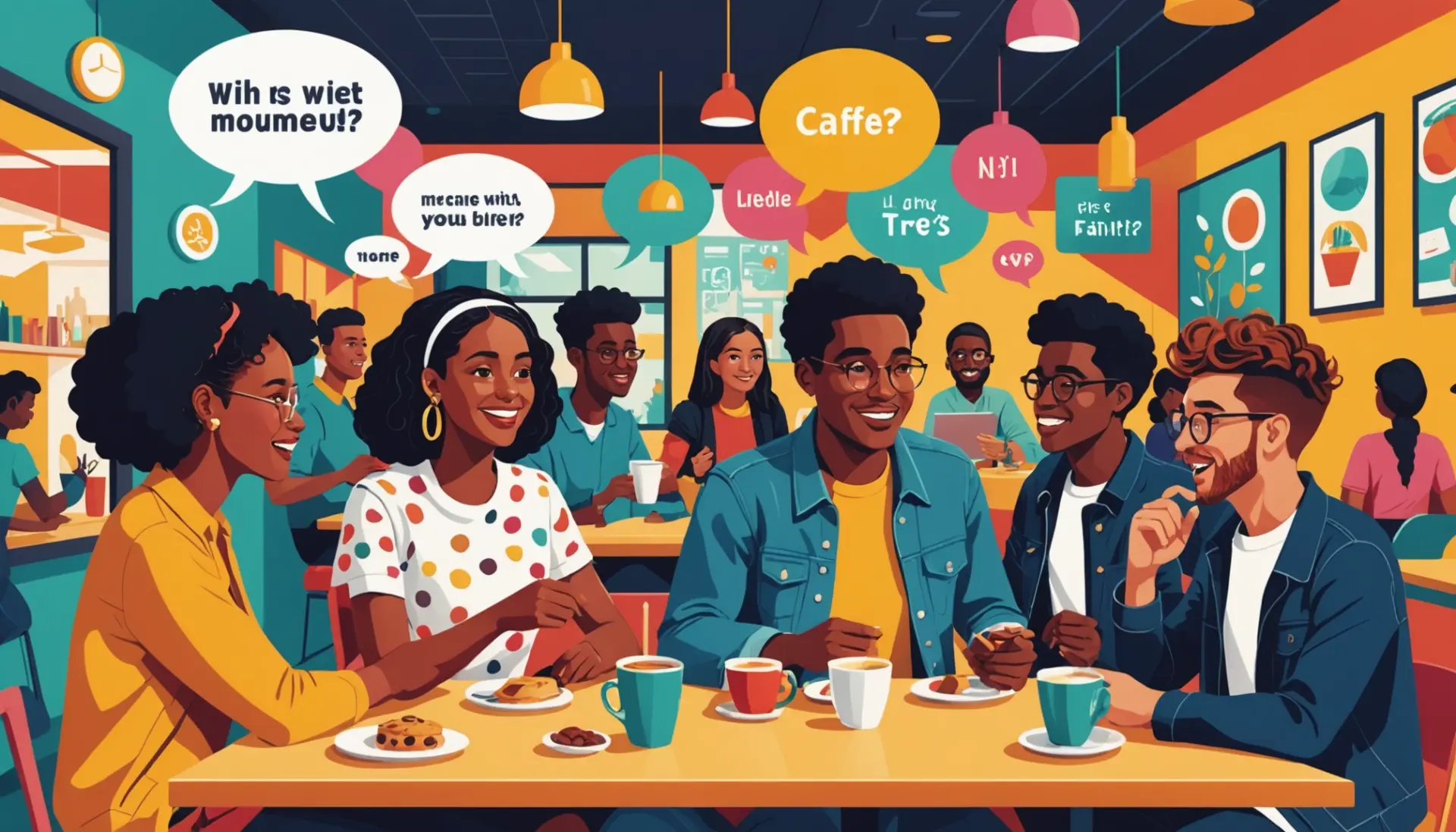 Editorial illustration showing young people asking what does primo mean in spanish