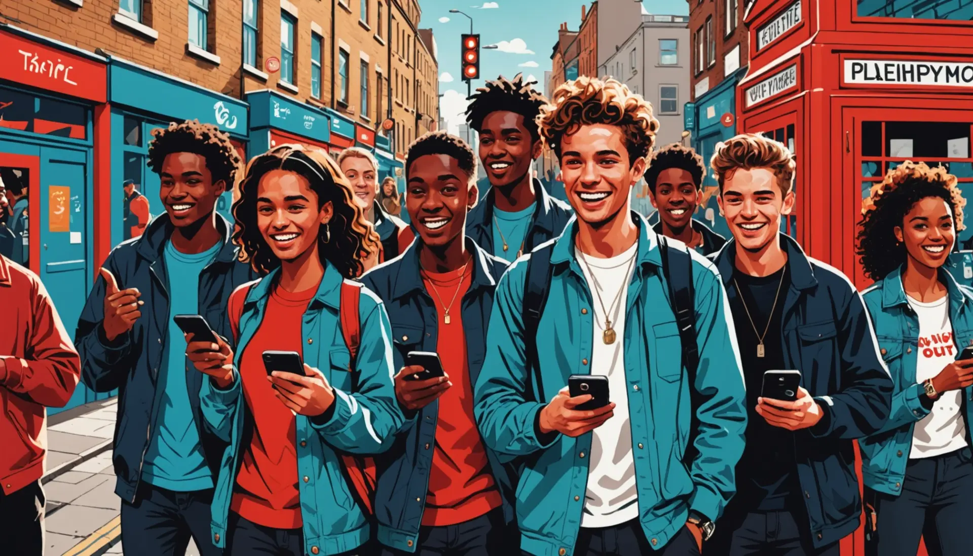 Editorial illustration showing young Brits reacting to the phrase melt british slang