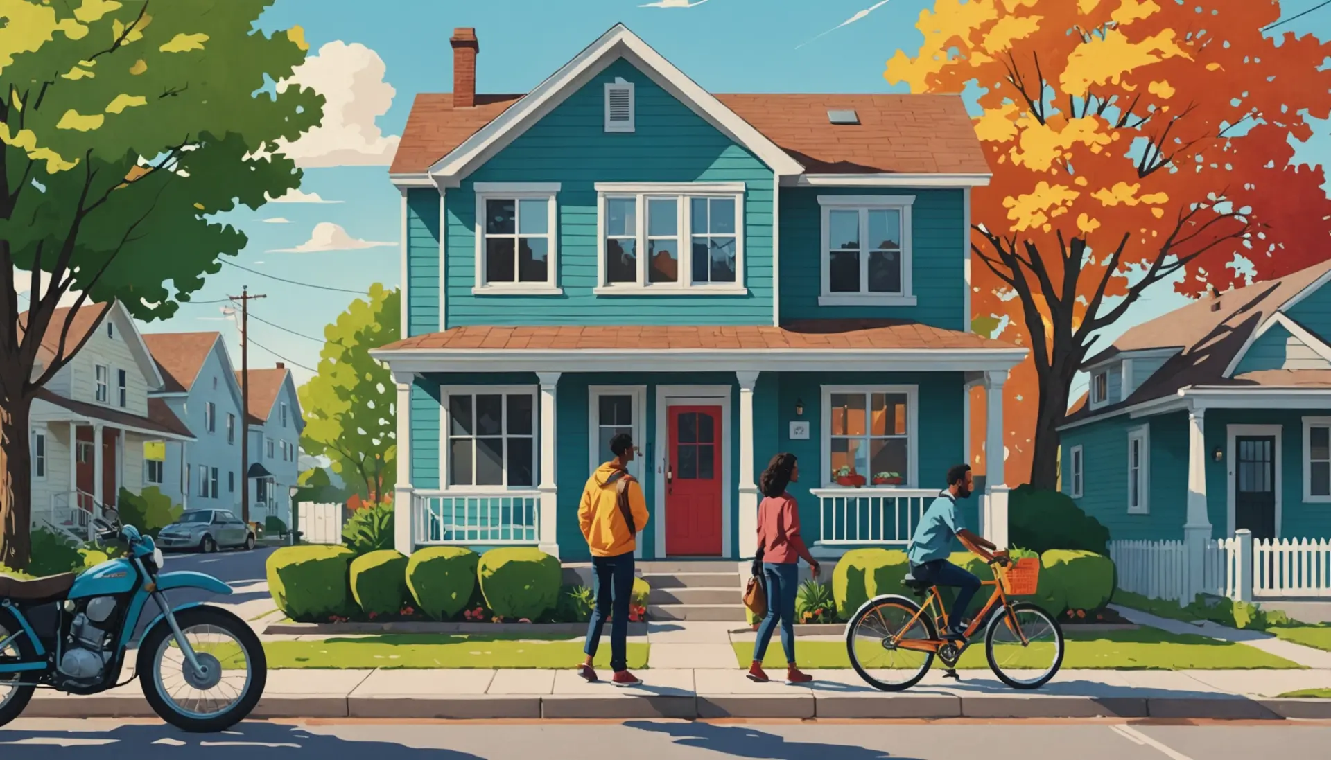 Illustration of a house with a 'pending' tag showing what does pending mean in real estate