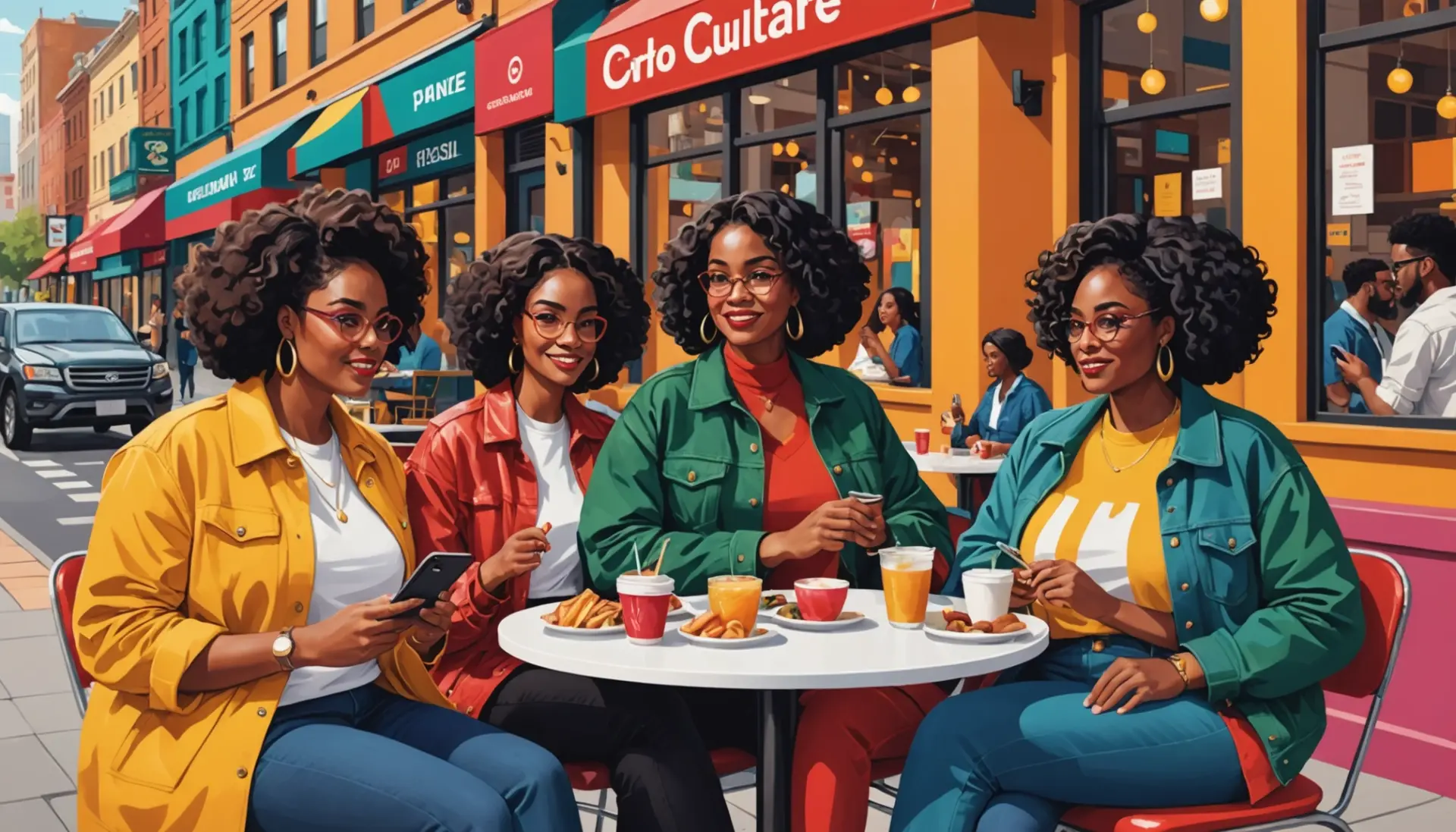 Editorial illustration showing diverse people and the phrase bbw slang meaning implied in conversation