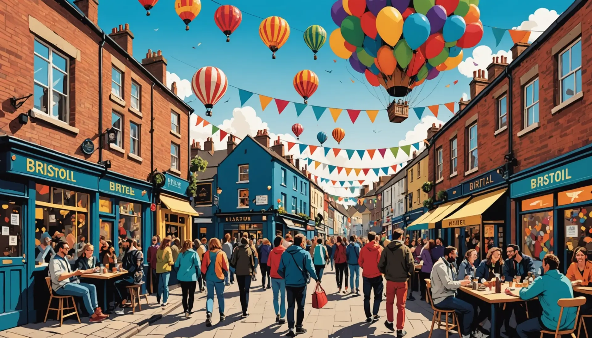 Illustration showing locals celebrating with a banner reading 'gert lush' vibe, focusing on the gert lush meaning