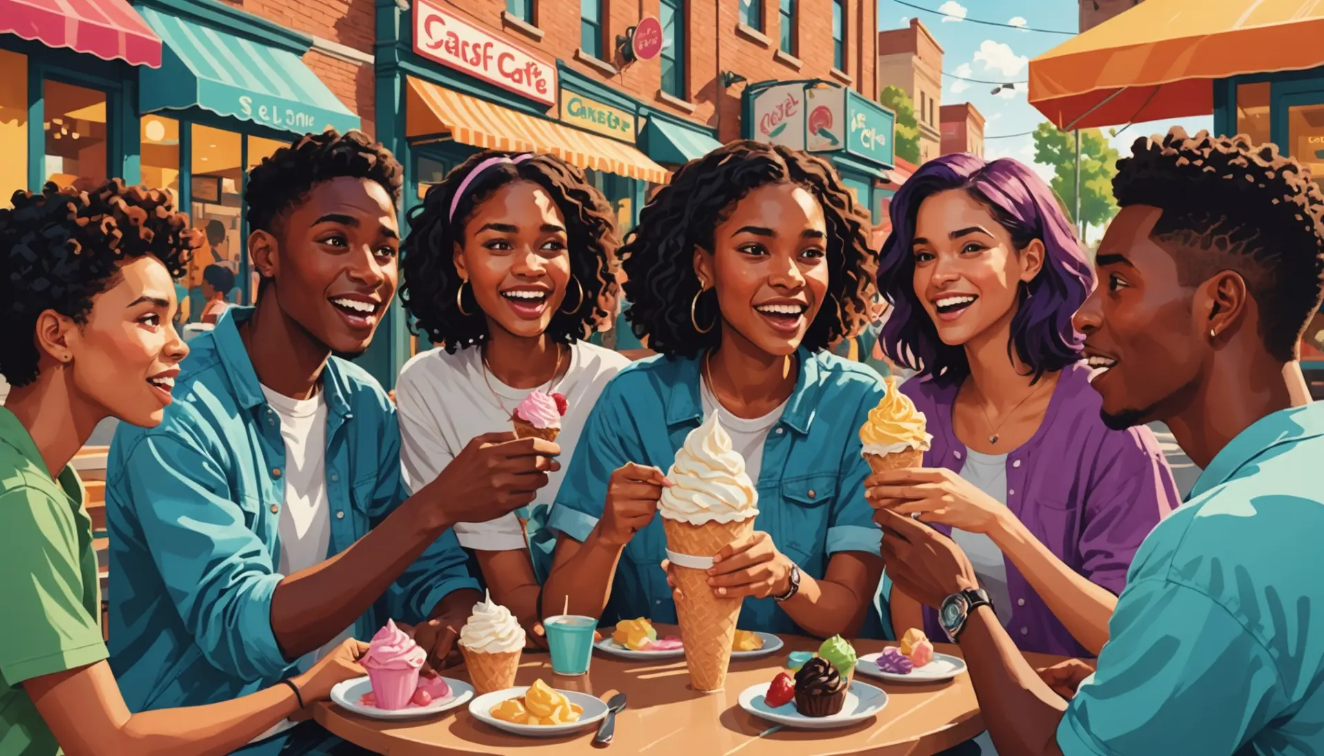 Editorial illustration showing the concept of vanilla slang meaning with characters reacting to plain vs bold style