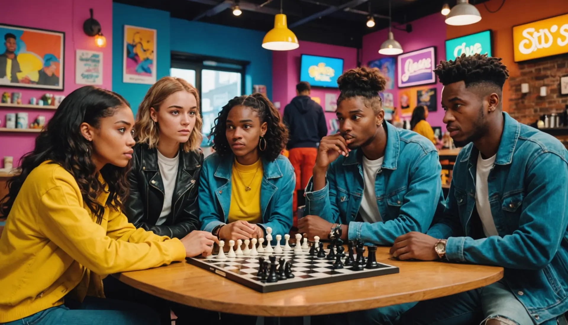 Editorial illustration showing young people and a chess pawn, representing pawn meaning slang