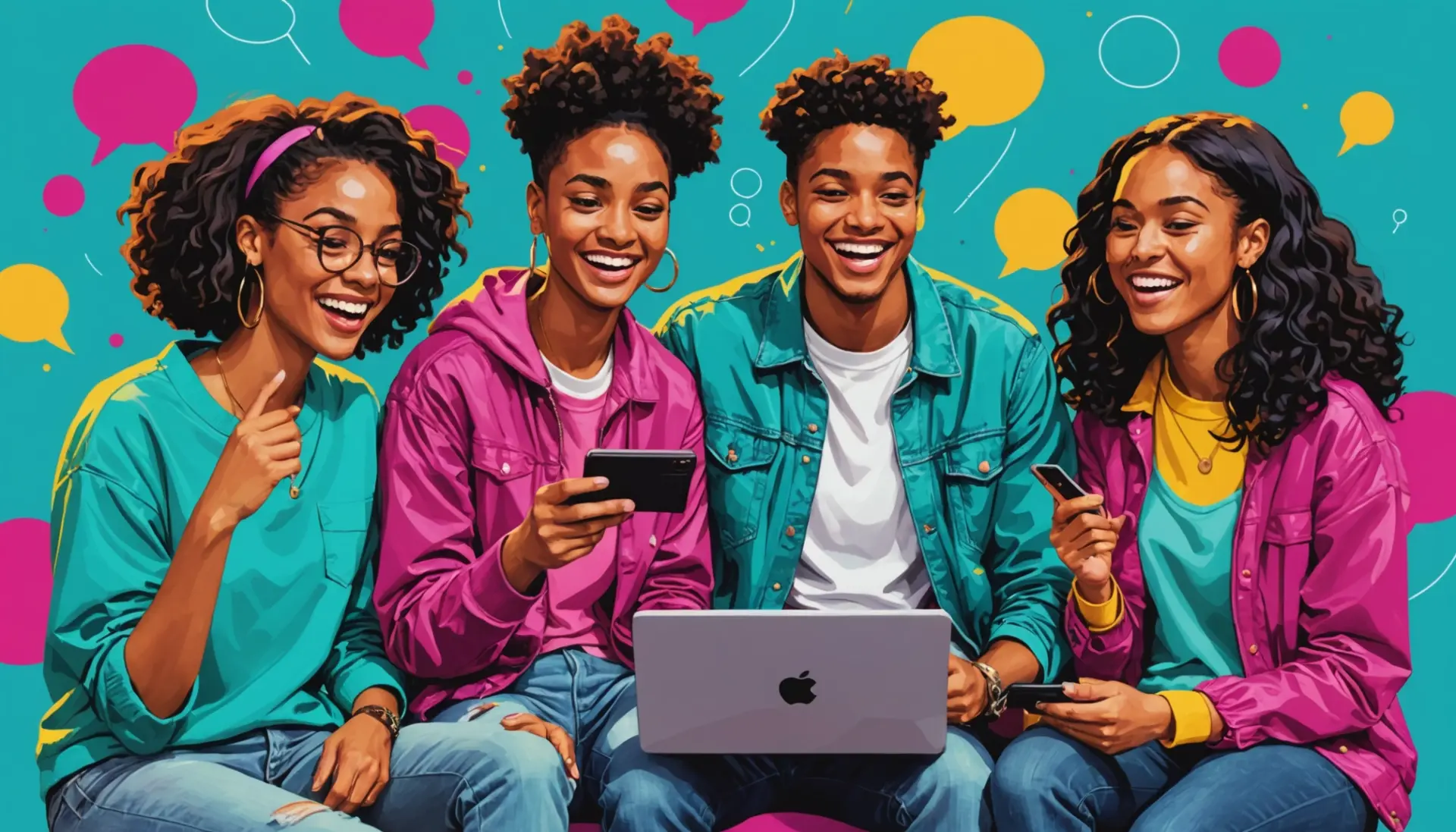 Illustration showing people texting 'what does bale mean' with chat bubbles and urban vibes