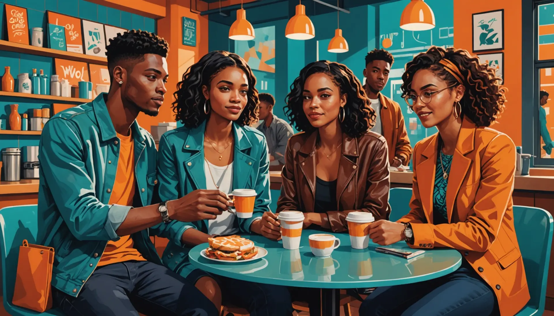 Editorial illustration showing diverse young people captioned to evoke nia meaning slang vibe