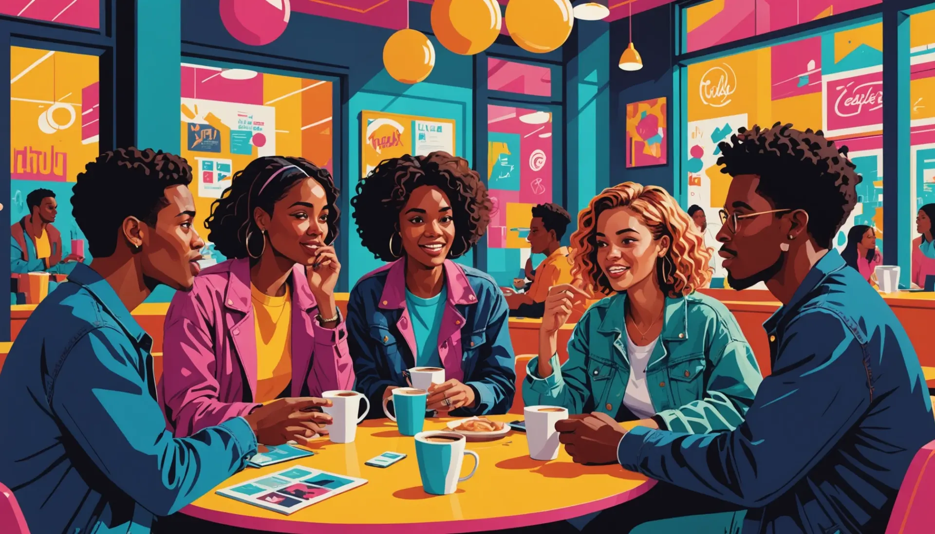 Editorial illustration showing people whispering about gossip in slang nyt