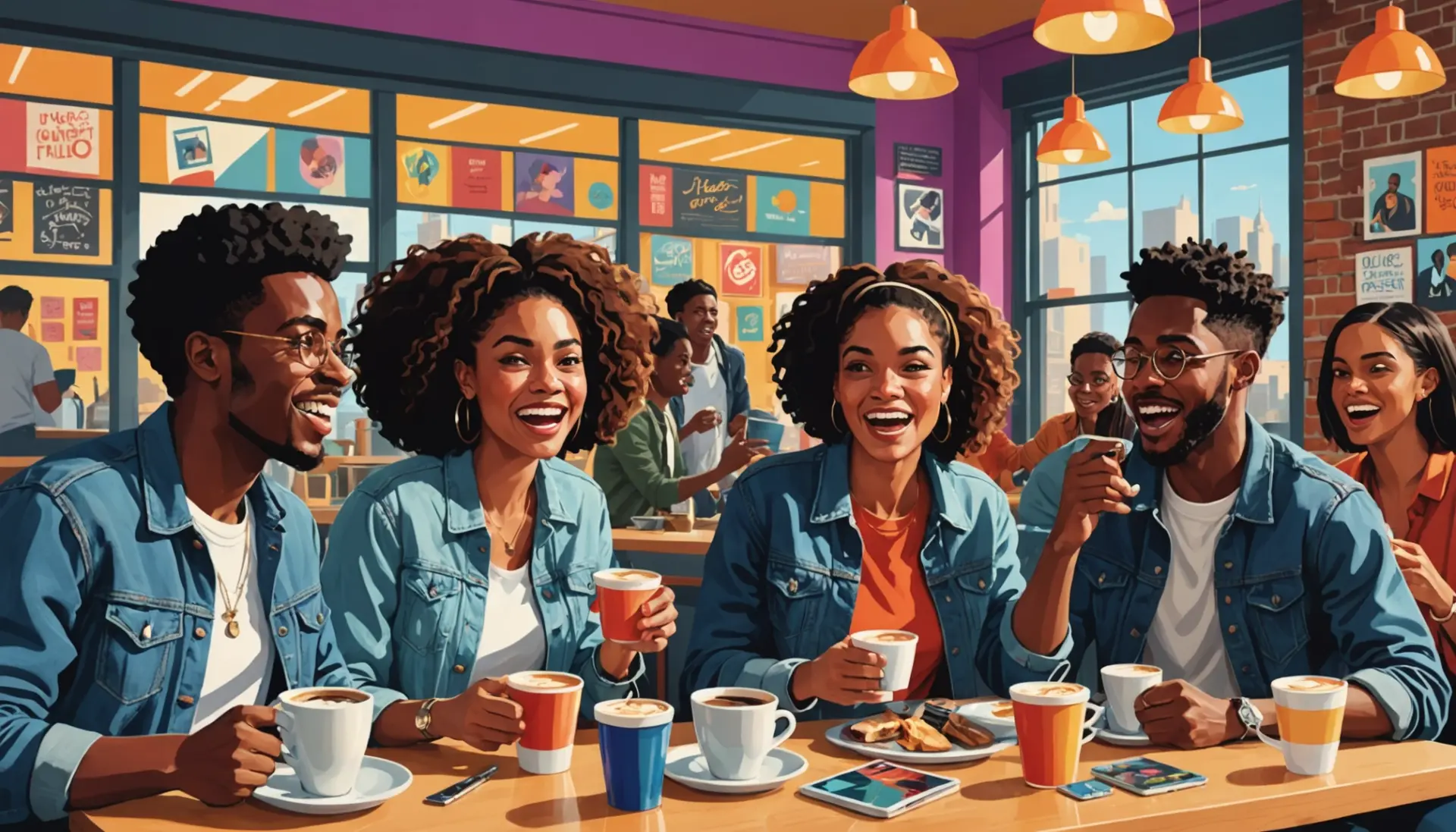 Editorial illustration of people reacting to the phrase what does rawdog mean in slang, neon street-art style