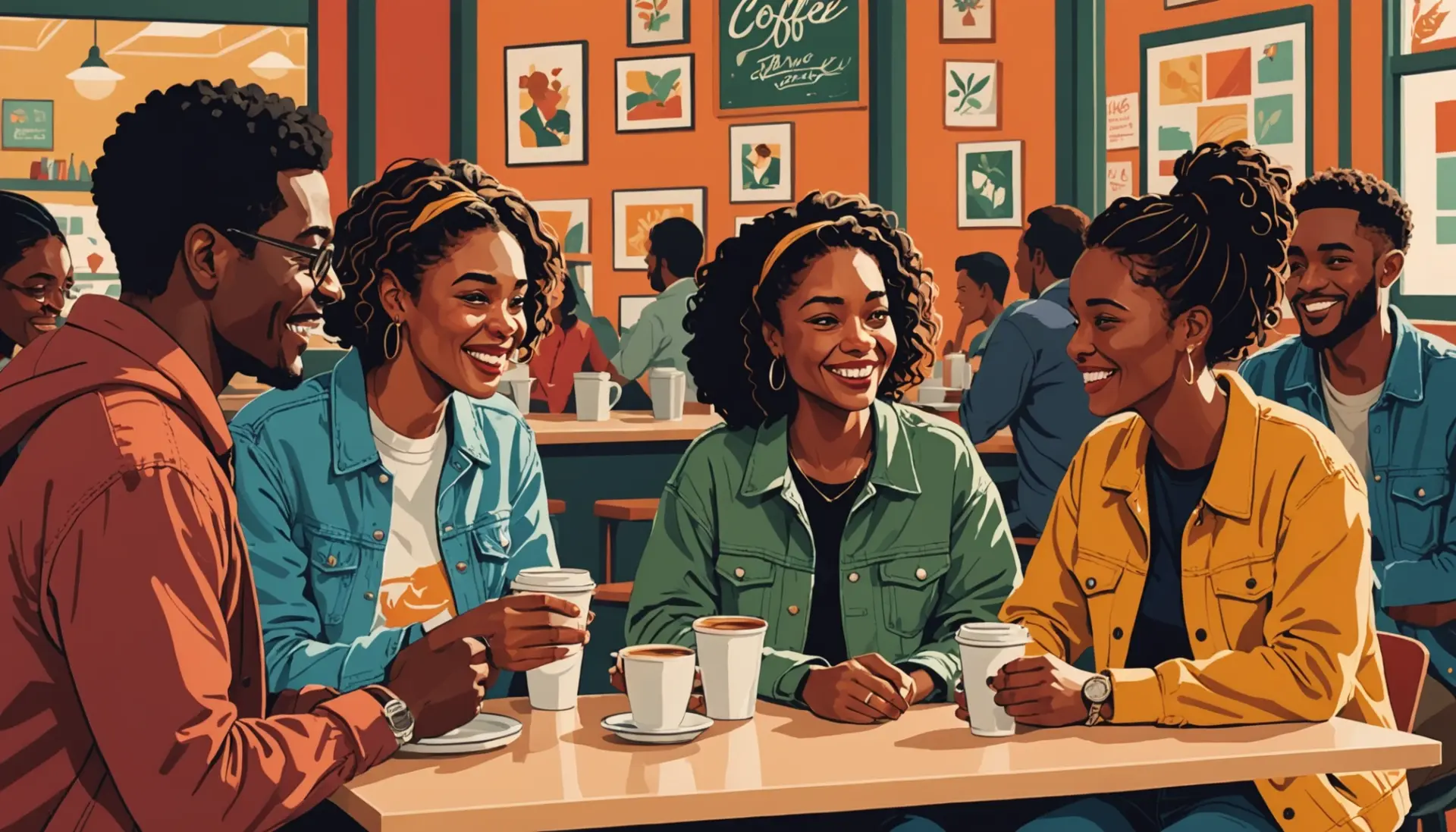 Editorial illustration showing people using the phrase what does any old how mean in conversation