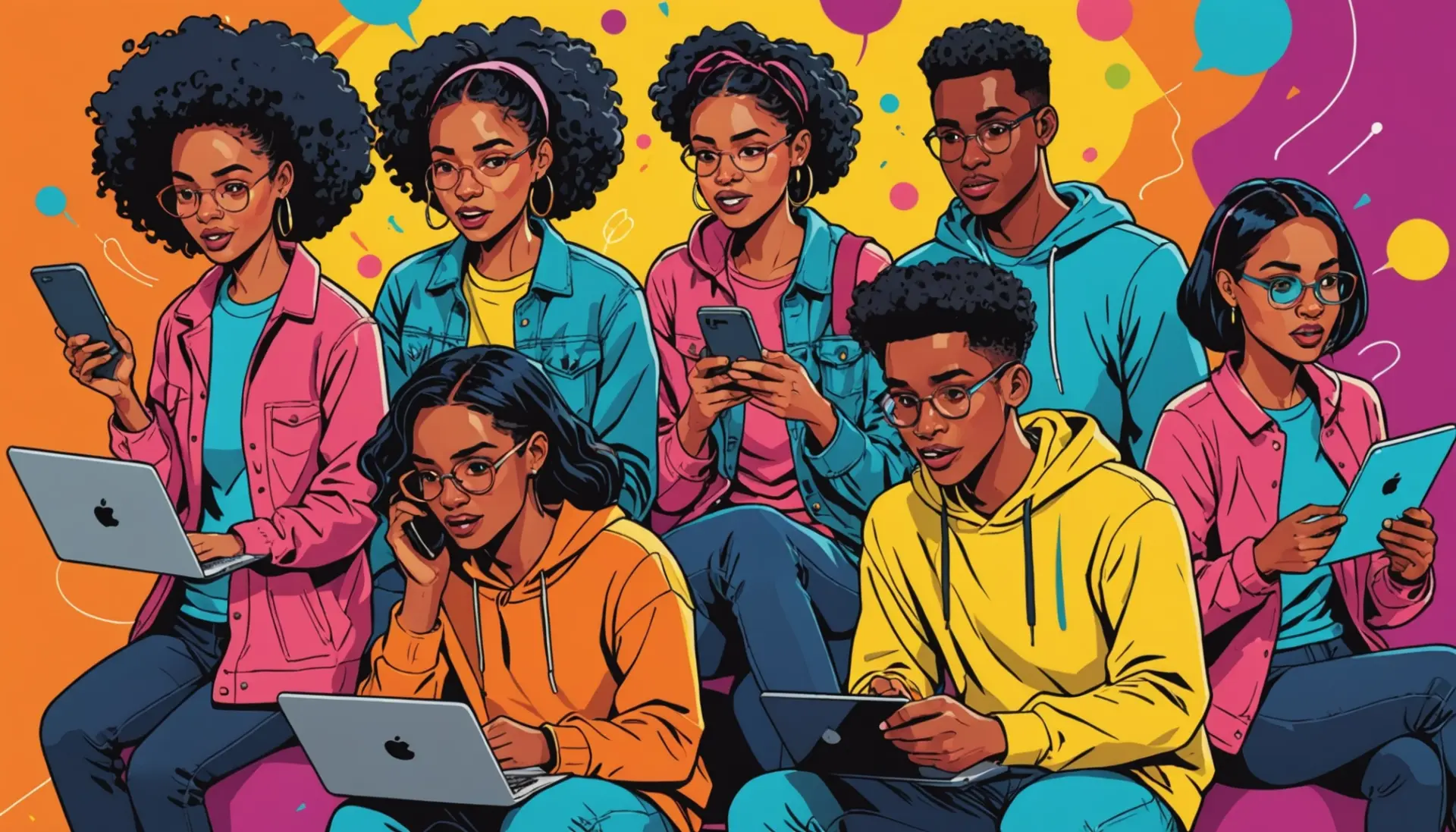 Editorial illustration showing youth culture reaction icons, highlighting the phrase fap meaning slang