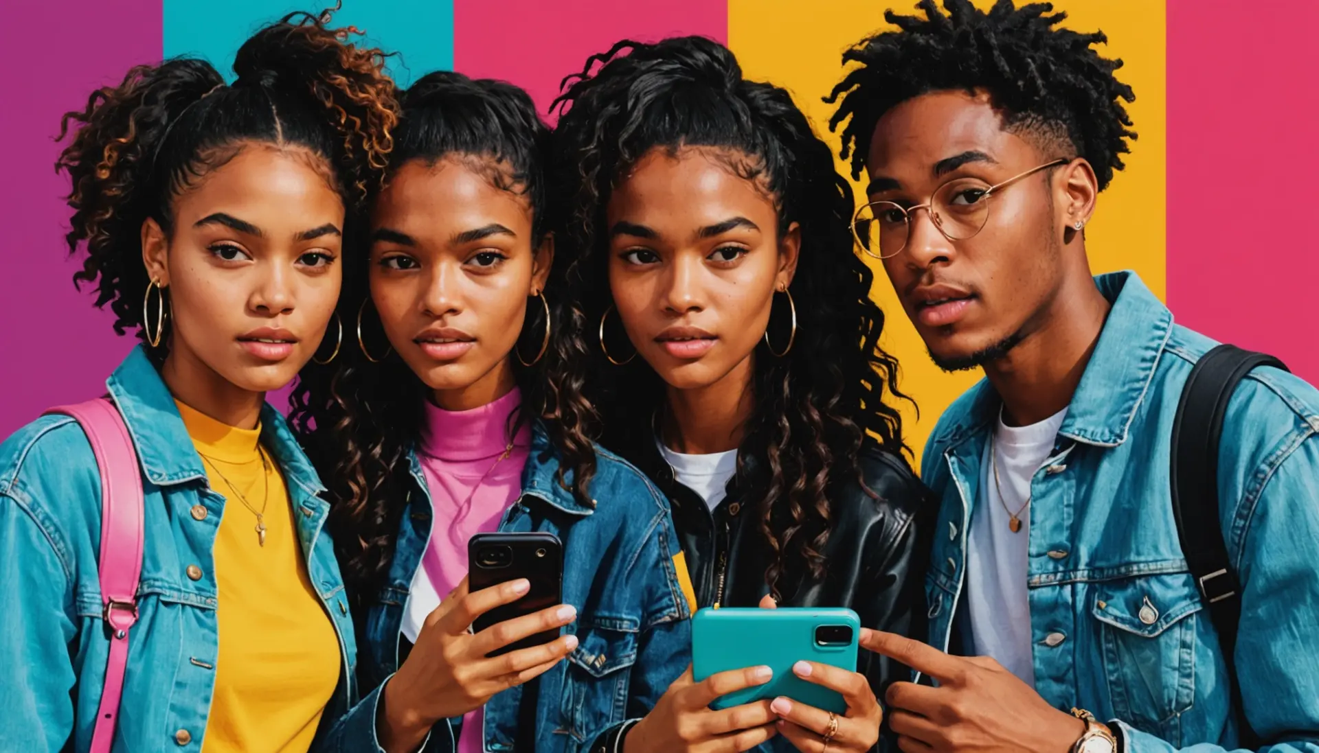 Editorial illustration showing people reacting 'tung slang meaning' to a stylish photo