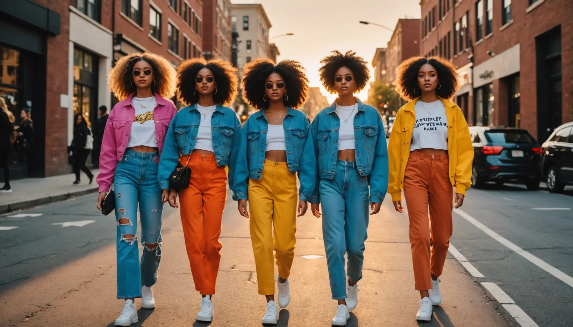 Editorial illustration showing young people modeling trendy outfits with the phrase what does tung mean implied in the scene