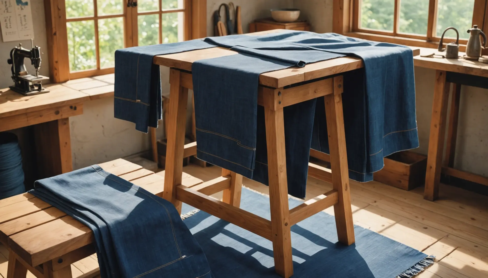 Editorial image showing a pair of faded jeans labeled with the phrase what does okayama mean as a concept