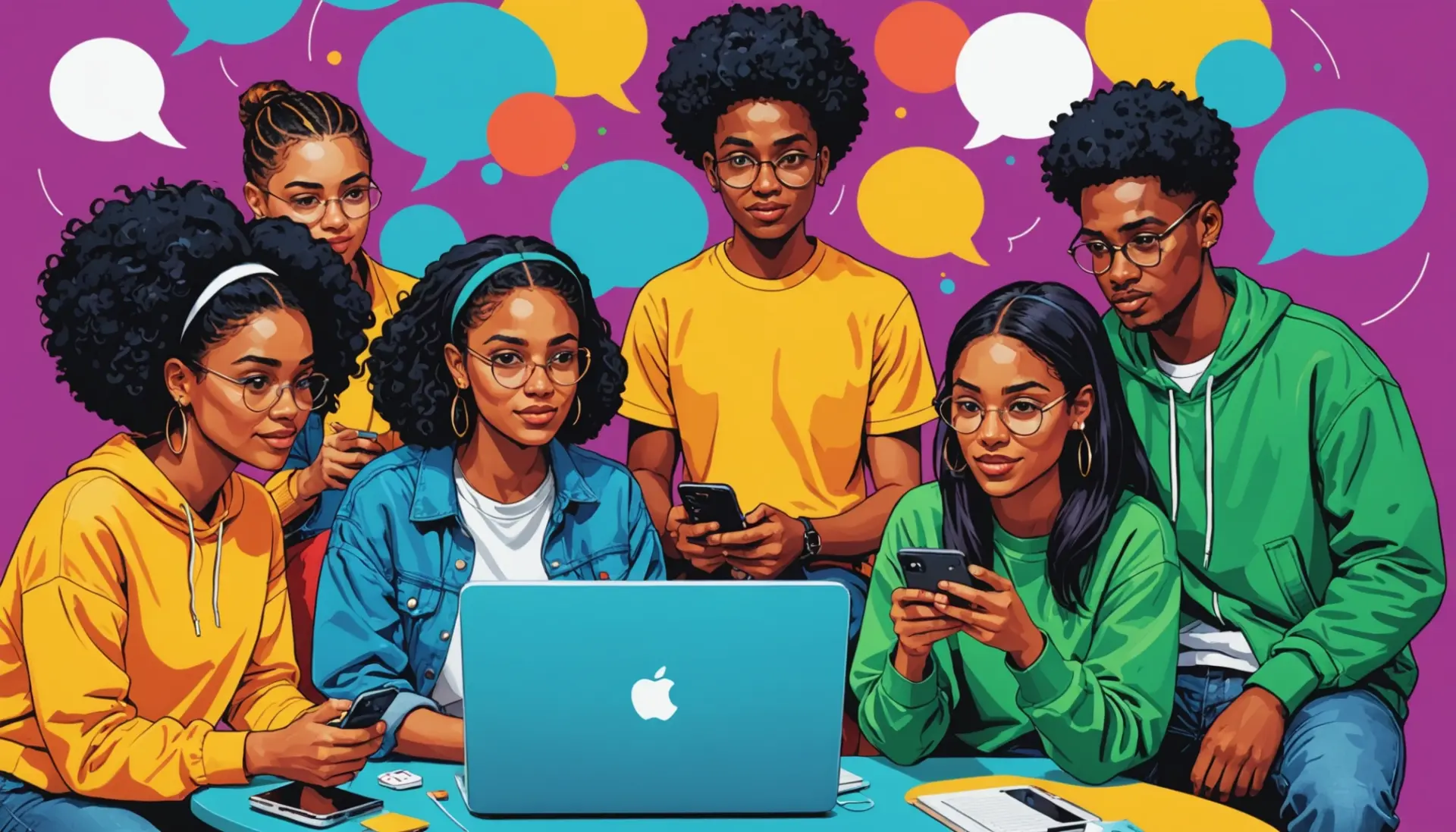 Editorial illustration showing youthful internet culture referencing what is fap slang for in a chat window
