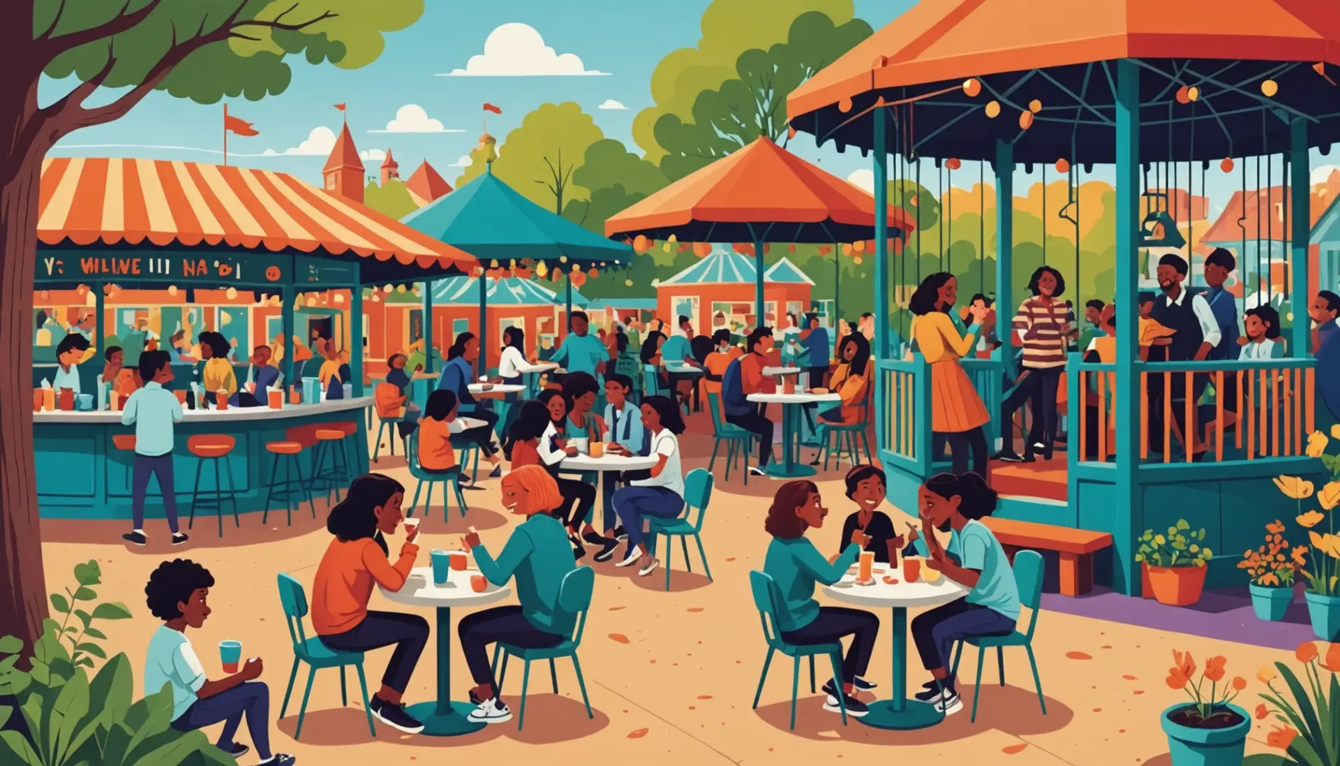 Editorial illustration of people reacting to the phrase willie slang in different contexts