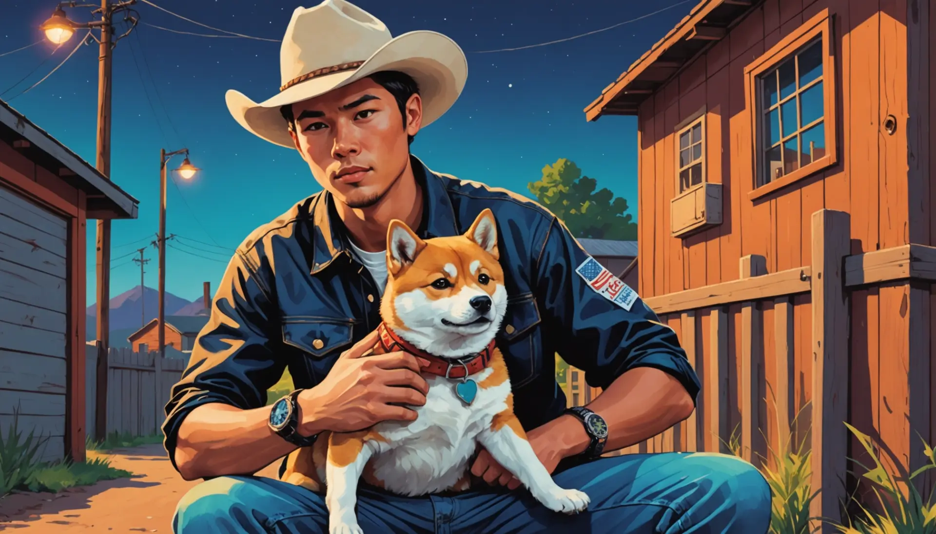 Editorial illustration of cowboys and internet meme mashup showing the phrase dogie meaning slang