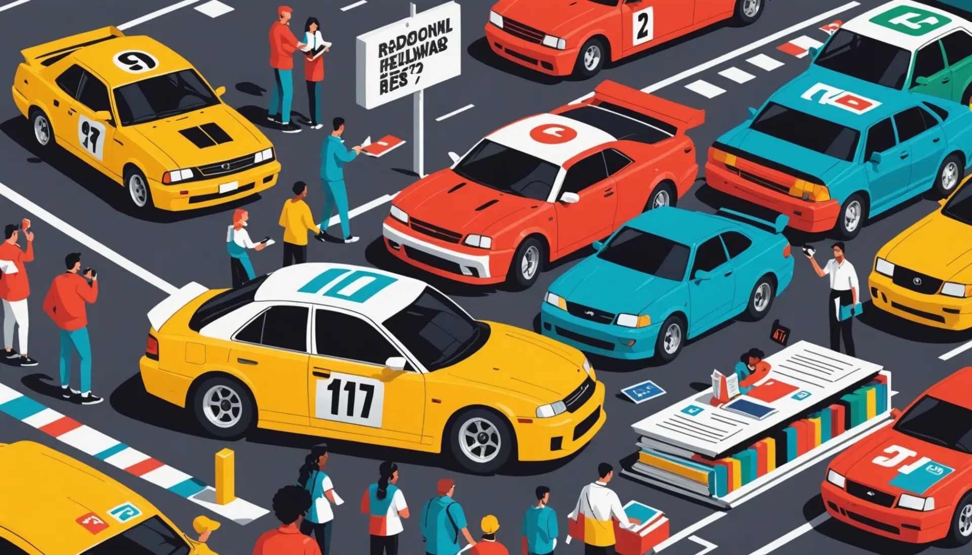 Editorial illustration showing people reacting to the question what does dnf mean in different contexts